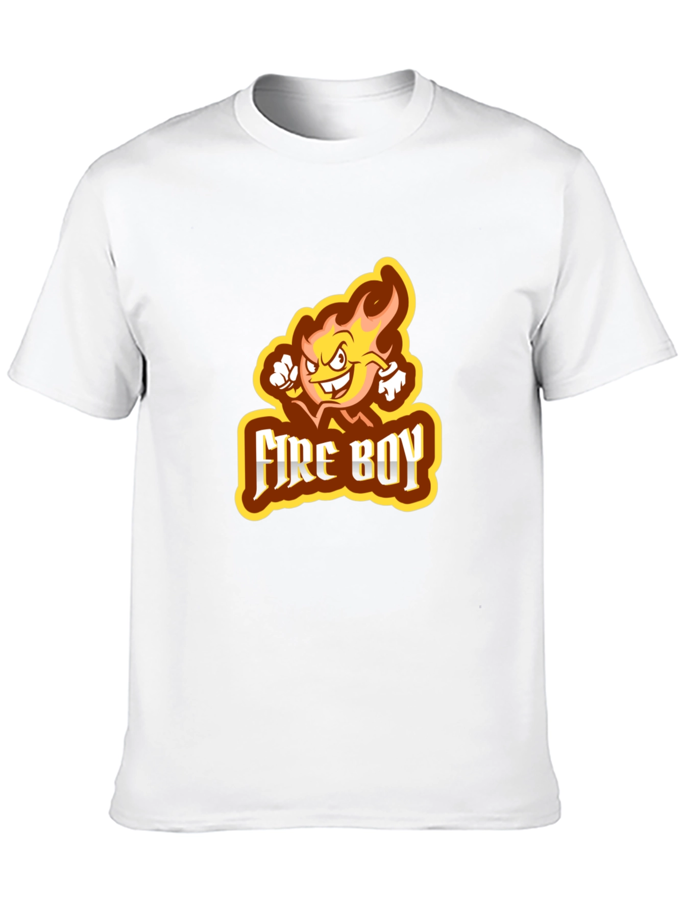 Fire Boy Graphic Print Black T-Shirt