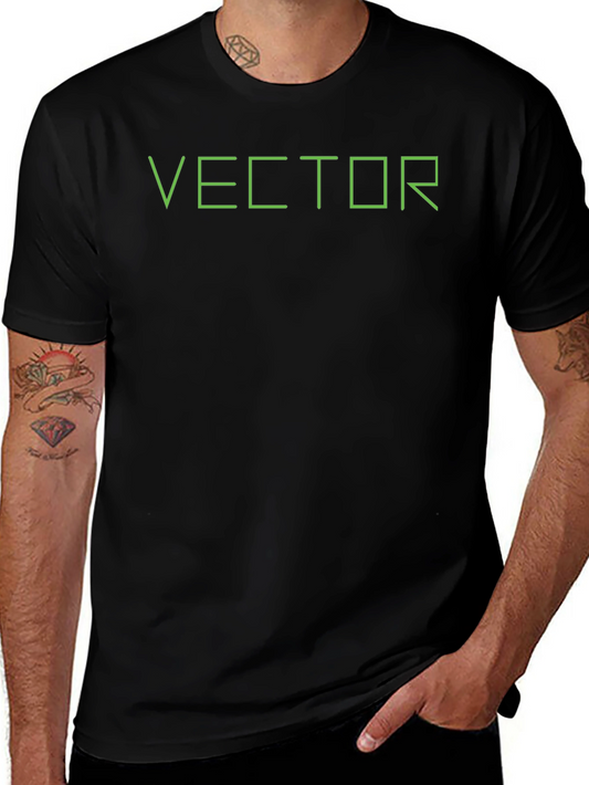 Vector Graphic Print Black T-Shirt