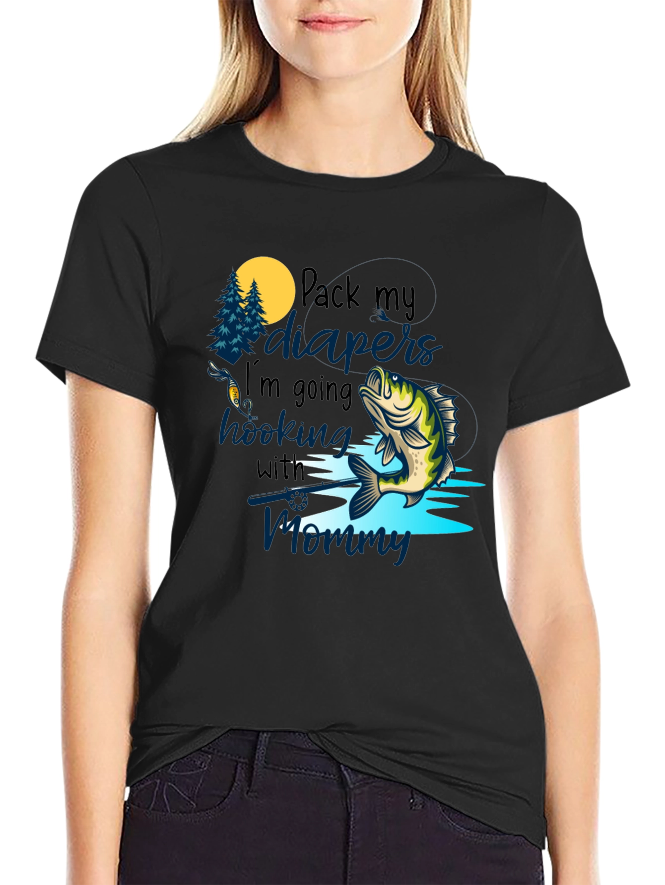 Fishing Baby T-Shirt - Hooking with Mommy