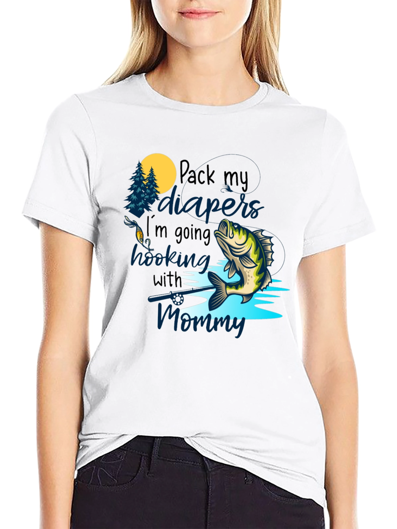 Fishing Baby T-Shirt - Hooking with Mommy