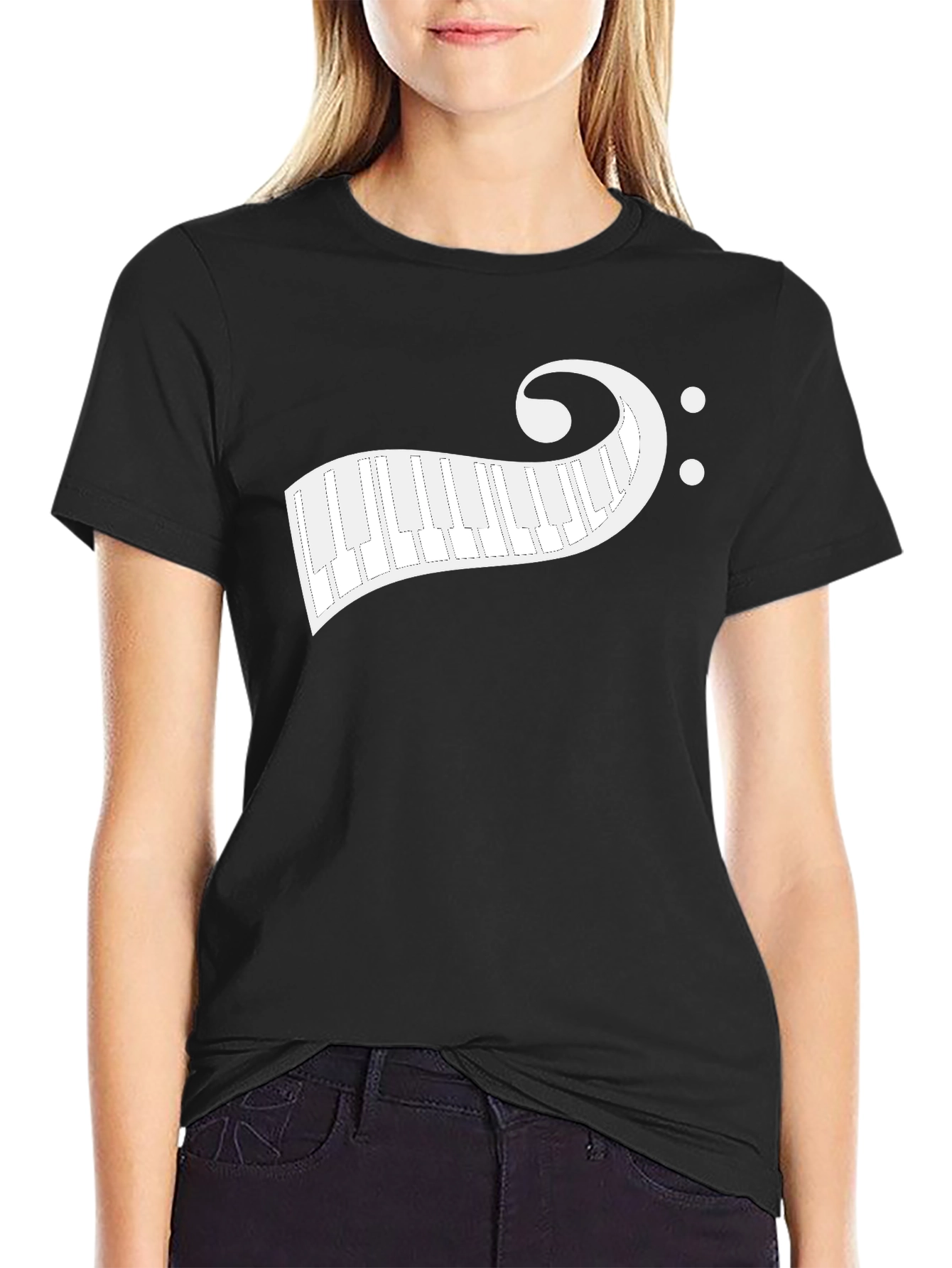 Piano Keys Music Note T-Shirt - Bass Clef