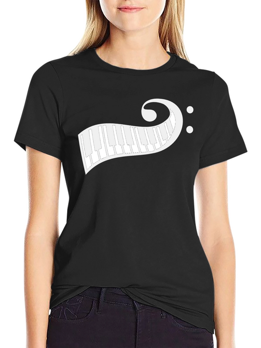 Piano Keys Music Note T-Shirt - Bass Clef