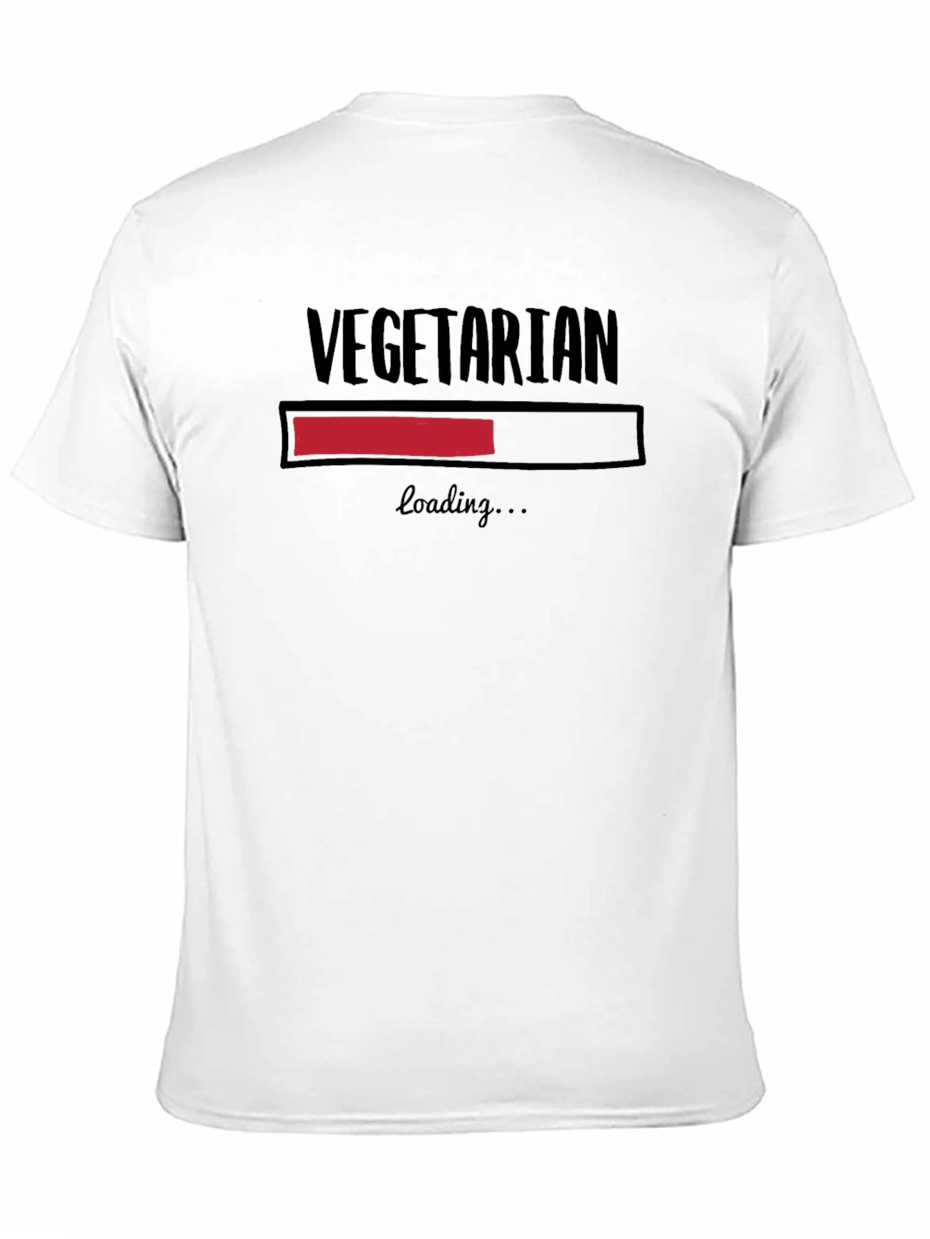 Vegetarian Loading Funny T-Shirt - Black