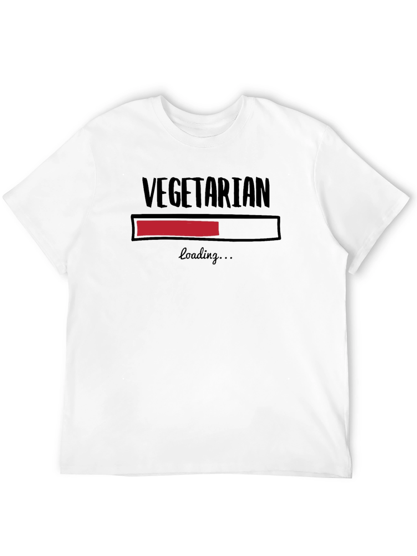 Vegetarian Loading Funny T-Shirt - Black