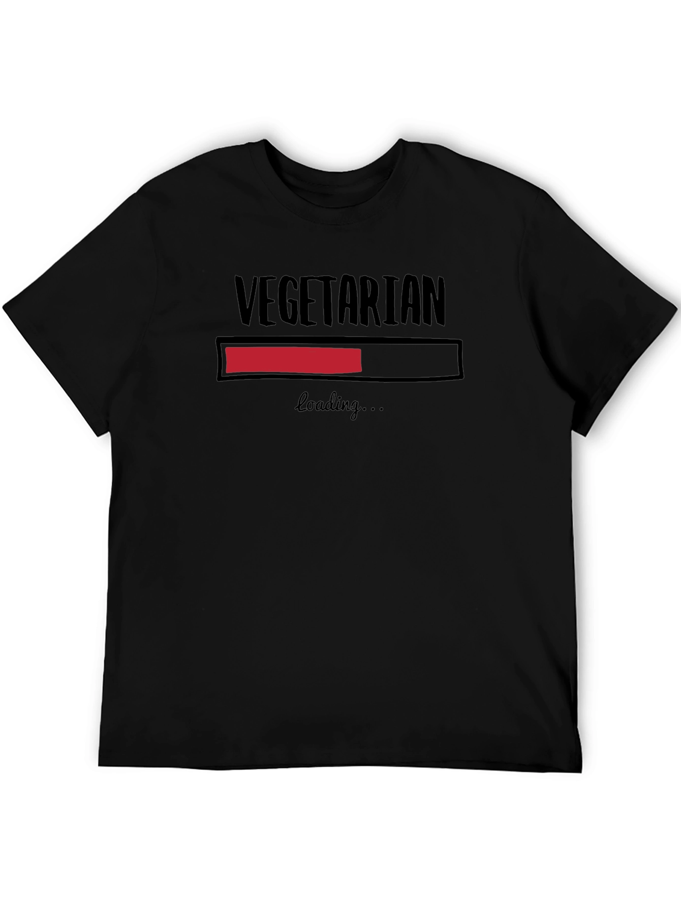 Vegetarian Loading Funny T-Shirt - Black