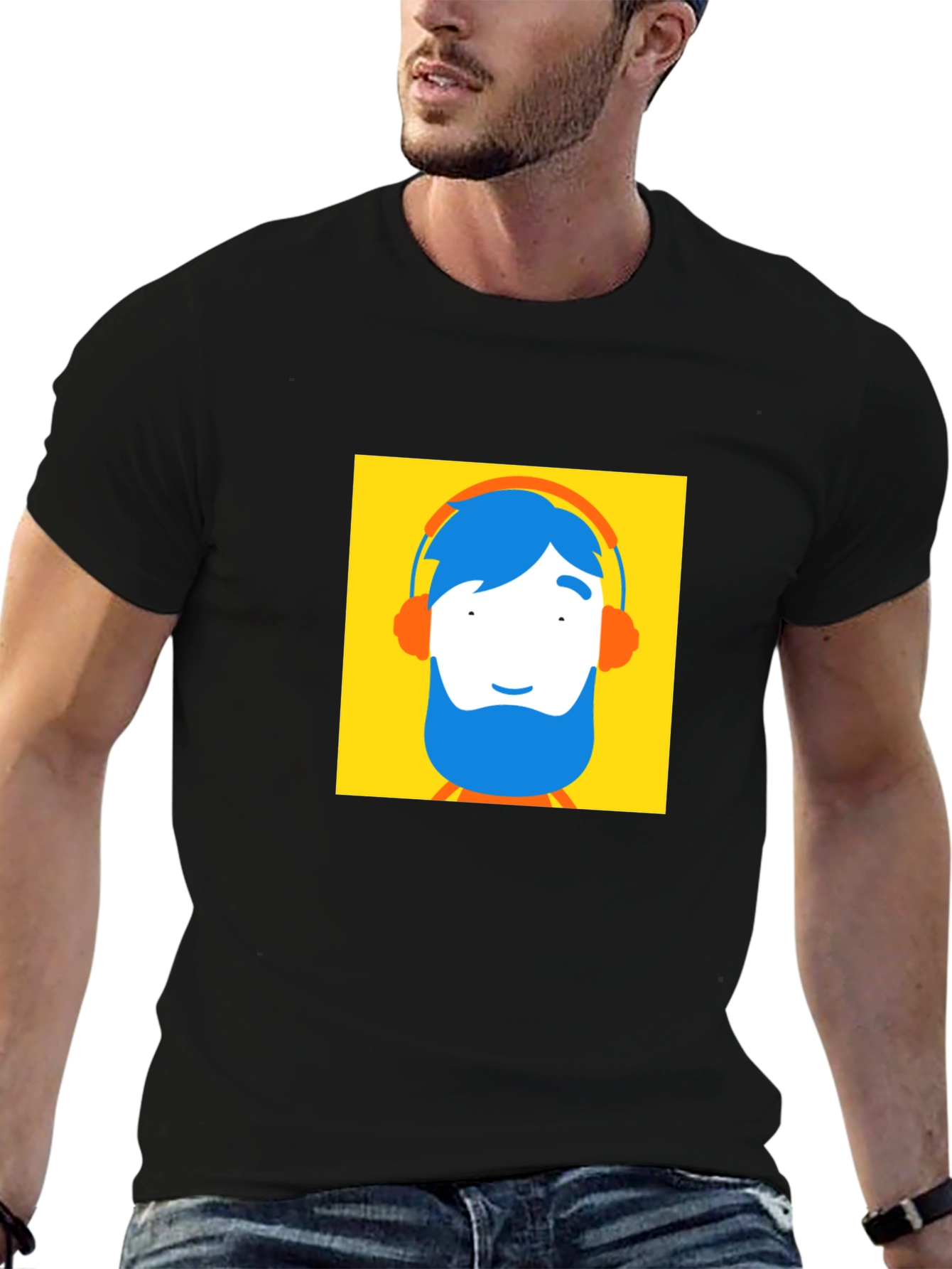 Funky Cartoon Graphic Black T-Shirt