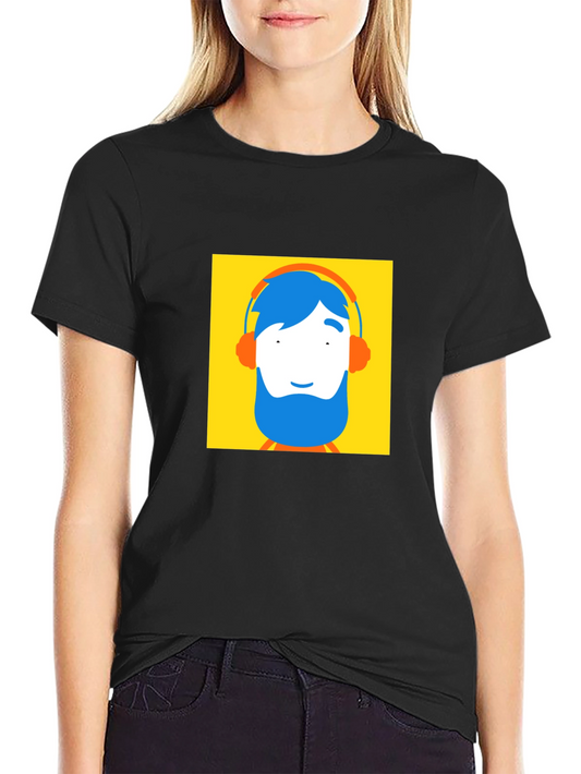 Funky Cartoon Graphic Black T-Shirt