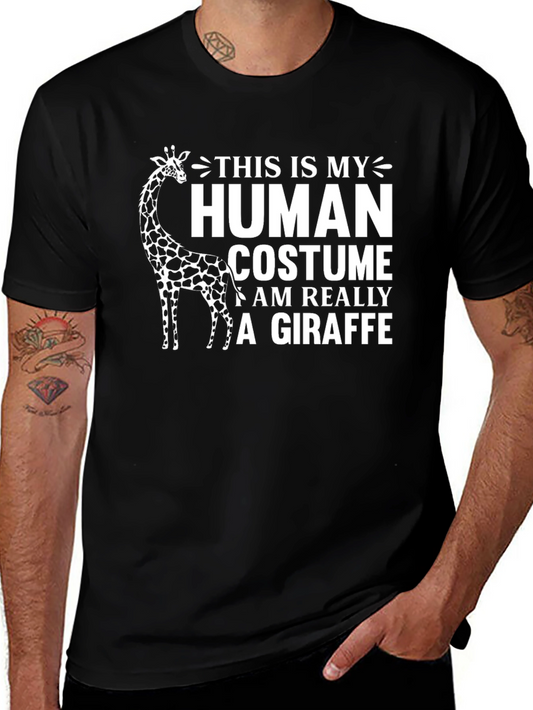 Giraffe Human Costume Novelty Graphic T-Shirt