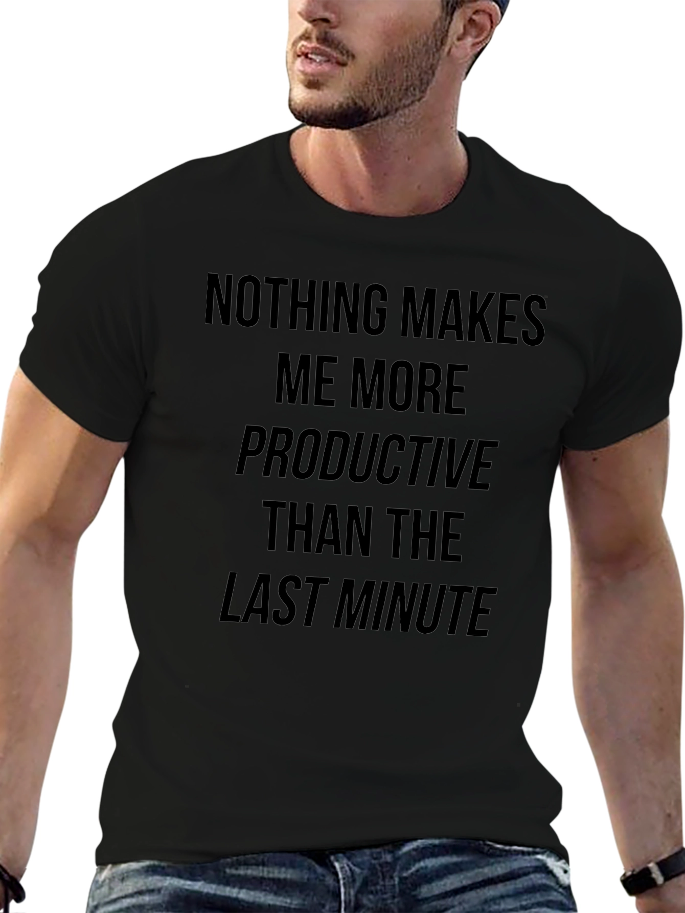 Last Minute Productivity Black T-Shirt