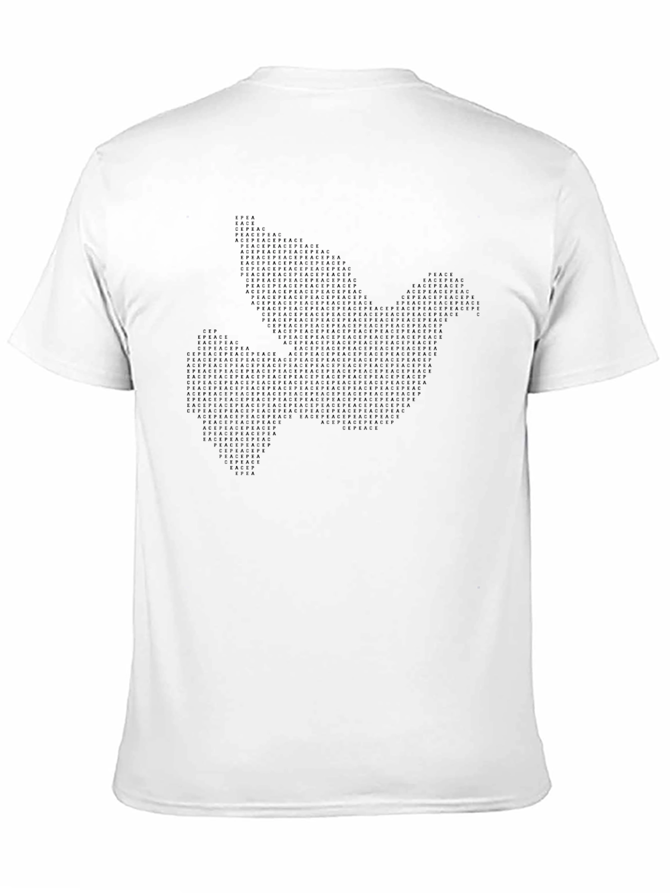 Peace Dove Graphic Print Black Crew Neck T-Shirt
