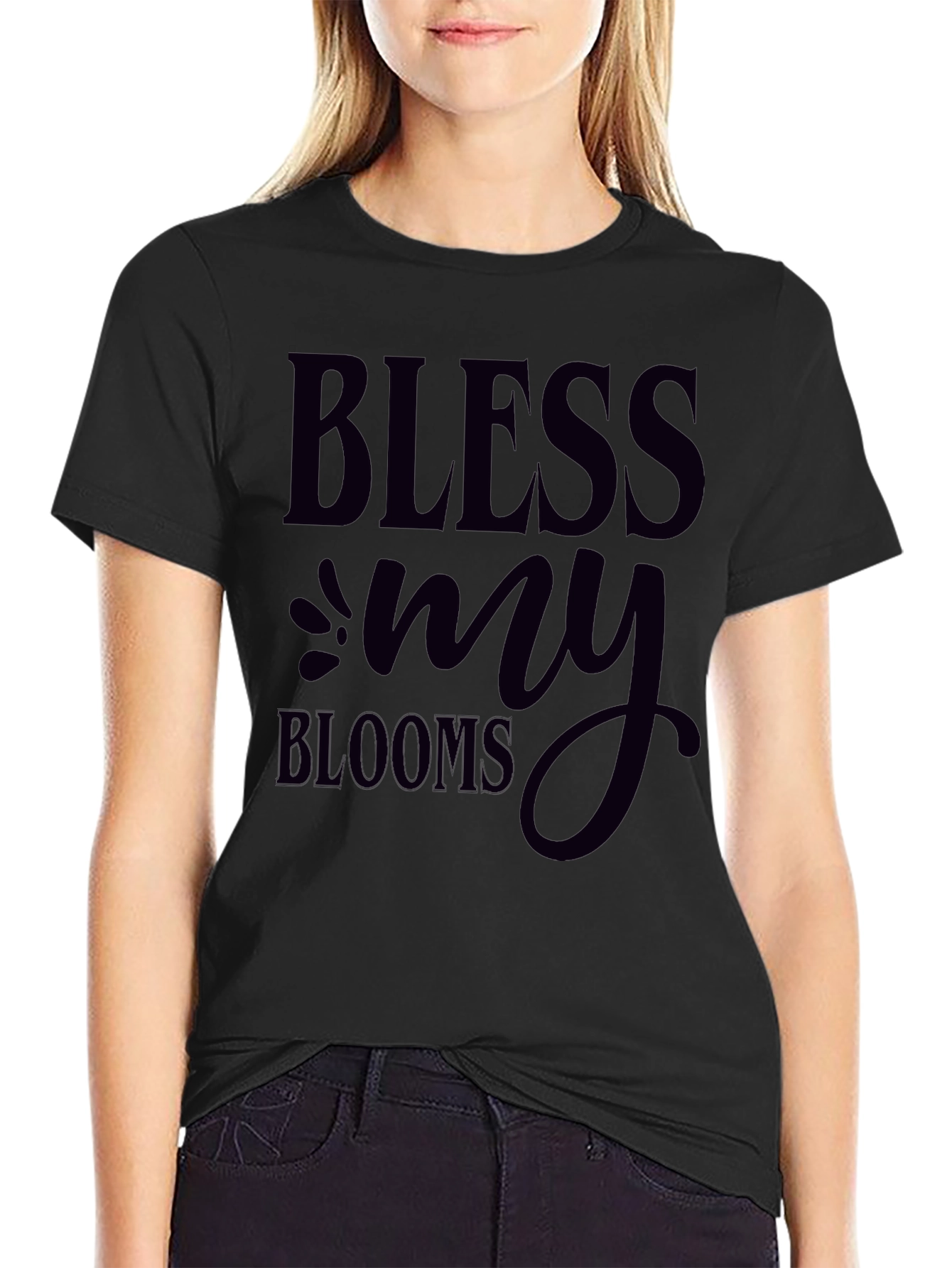 Bless My Blooms Graphic Tee Black