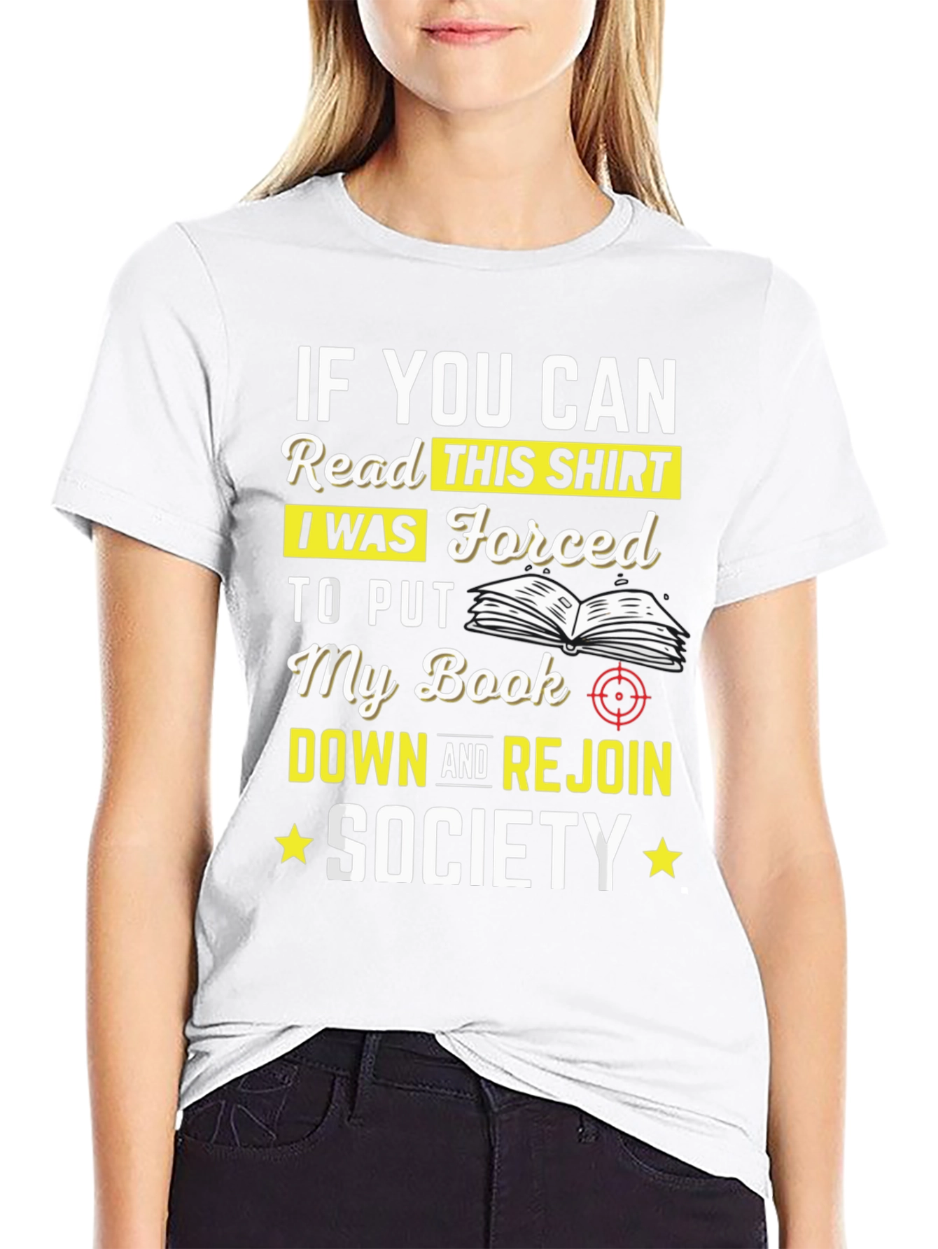 Funny Reading T-Shirt: Forced to Rejoin Society