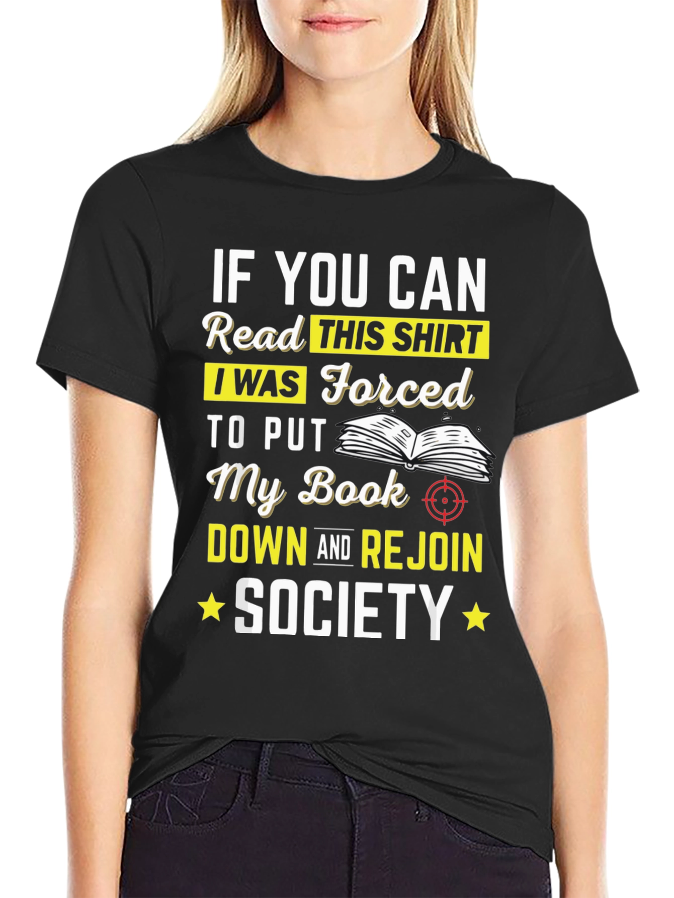 Funny Reading T-Shirt: Forced to Rejoin Society
