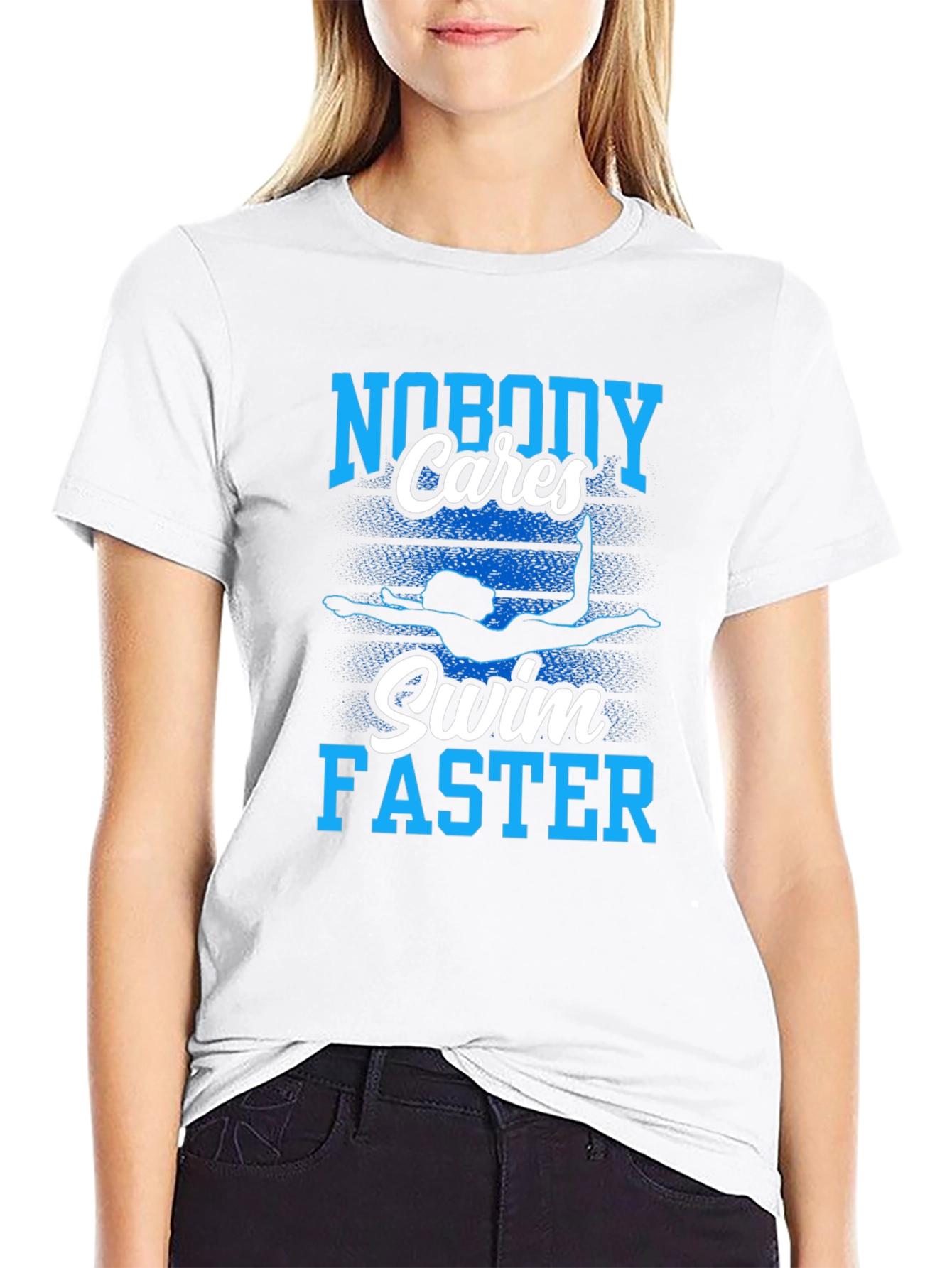 Nobody Cares Swim Faster Graphic T-Shirt