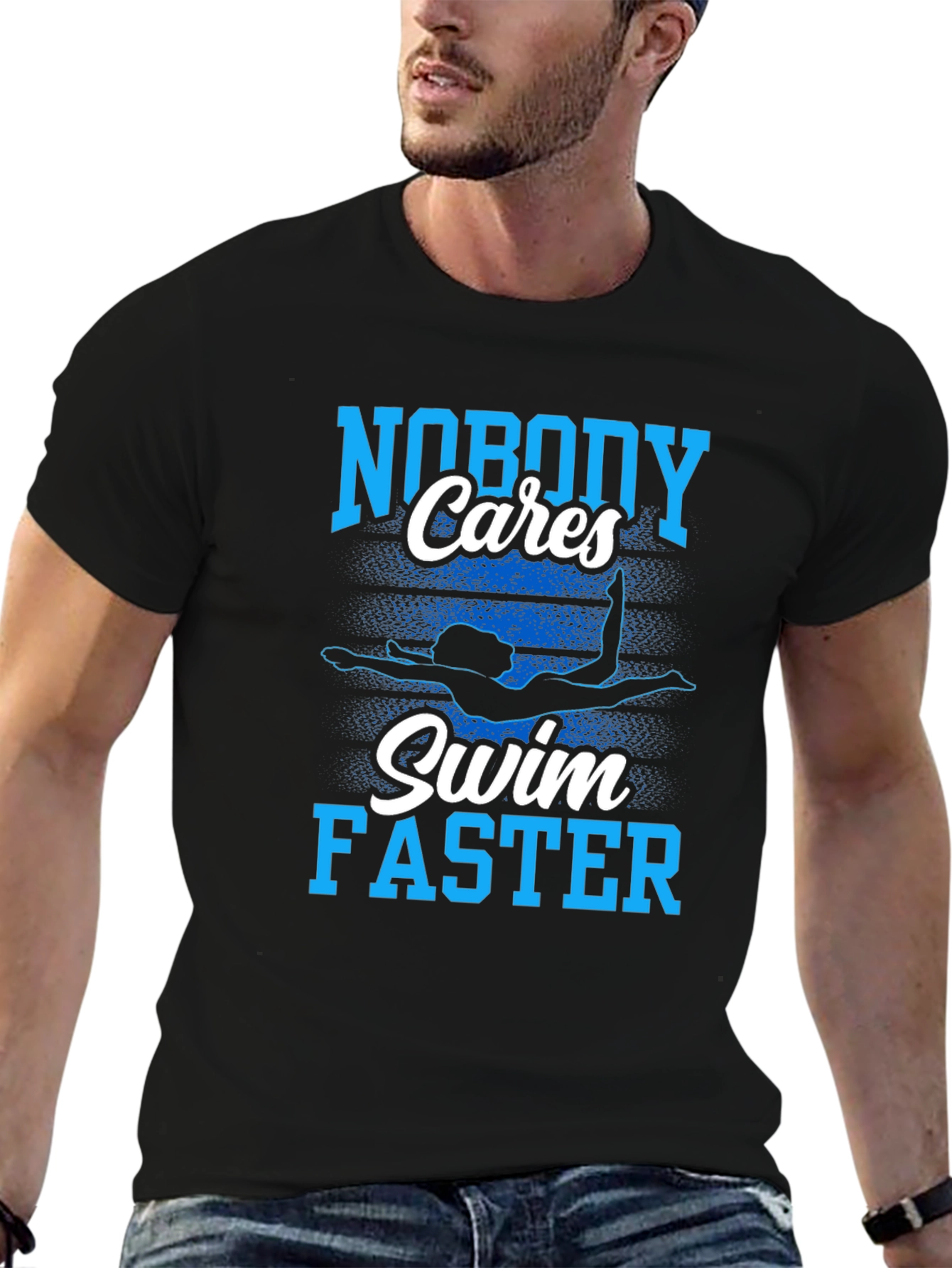 Nobody Cares Swim Faster Graphic T-Shirt