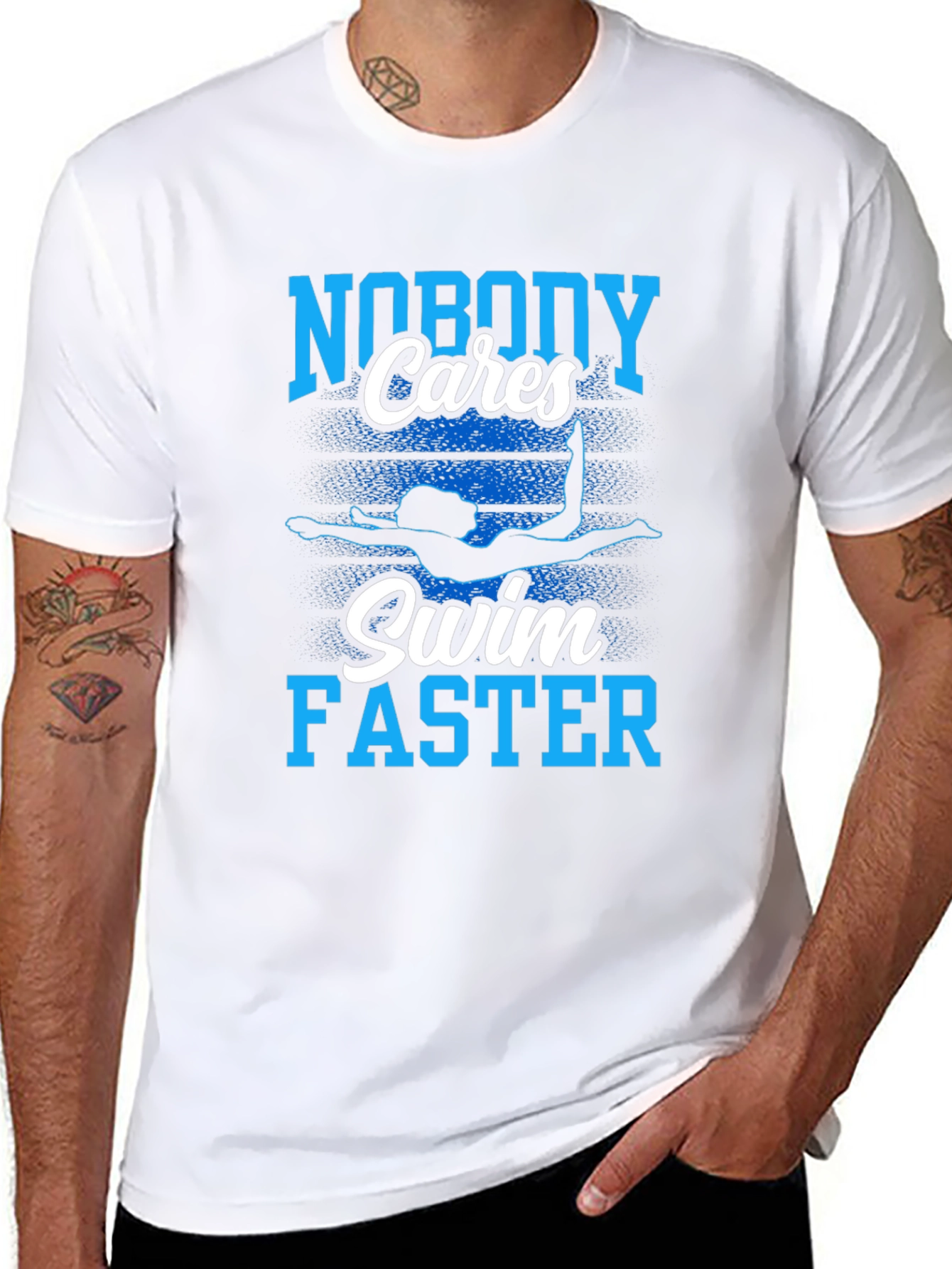 Nobody Cares Swim Faster Graphic T-Shirt
