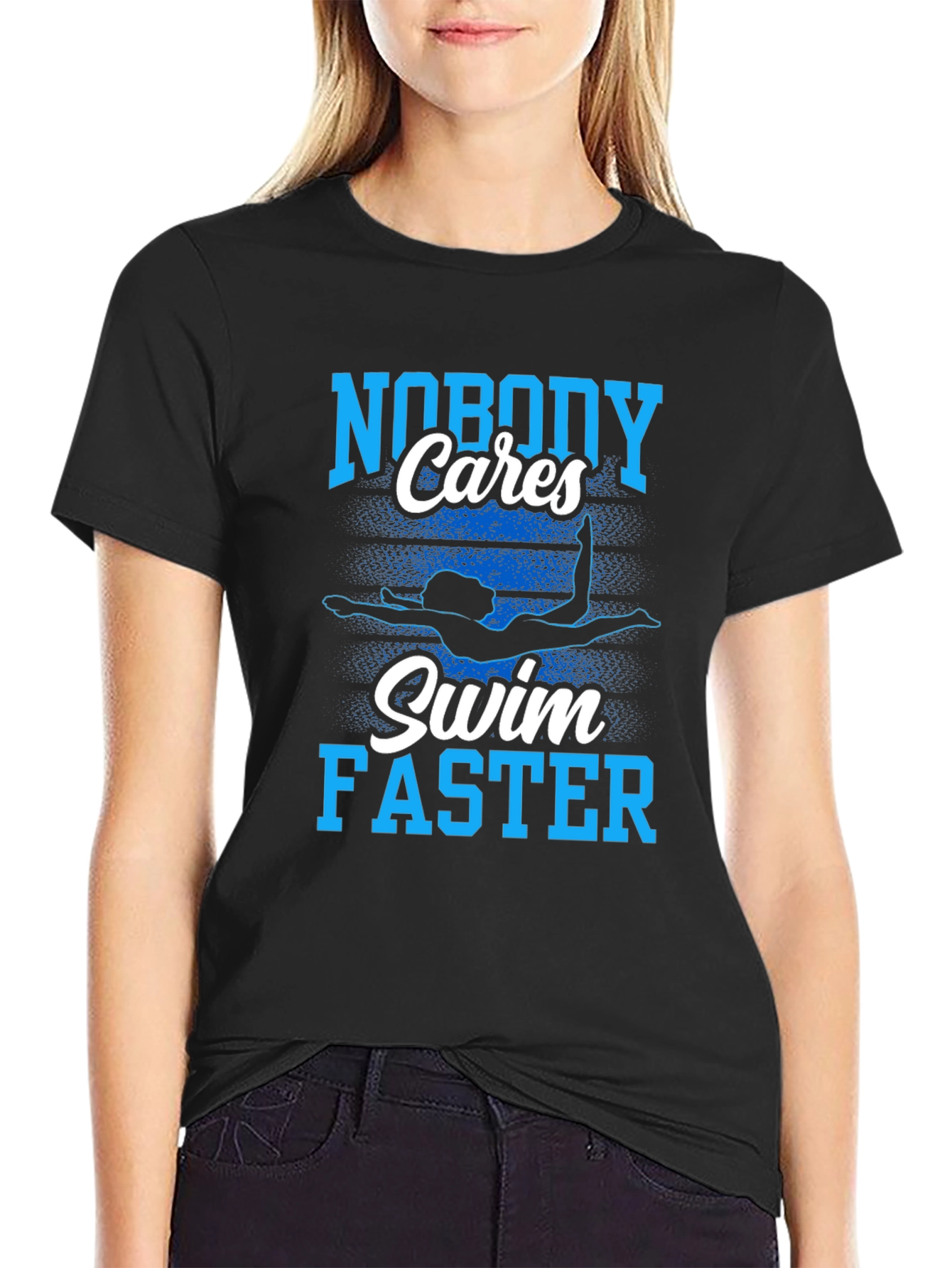Nobody Cares Swim Faster Graphic T-Shirt