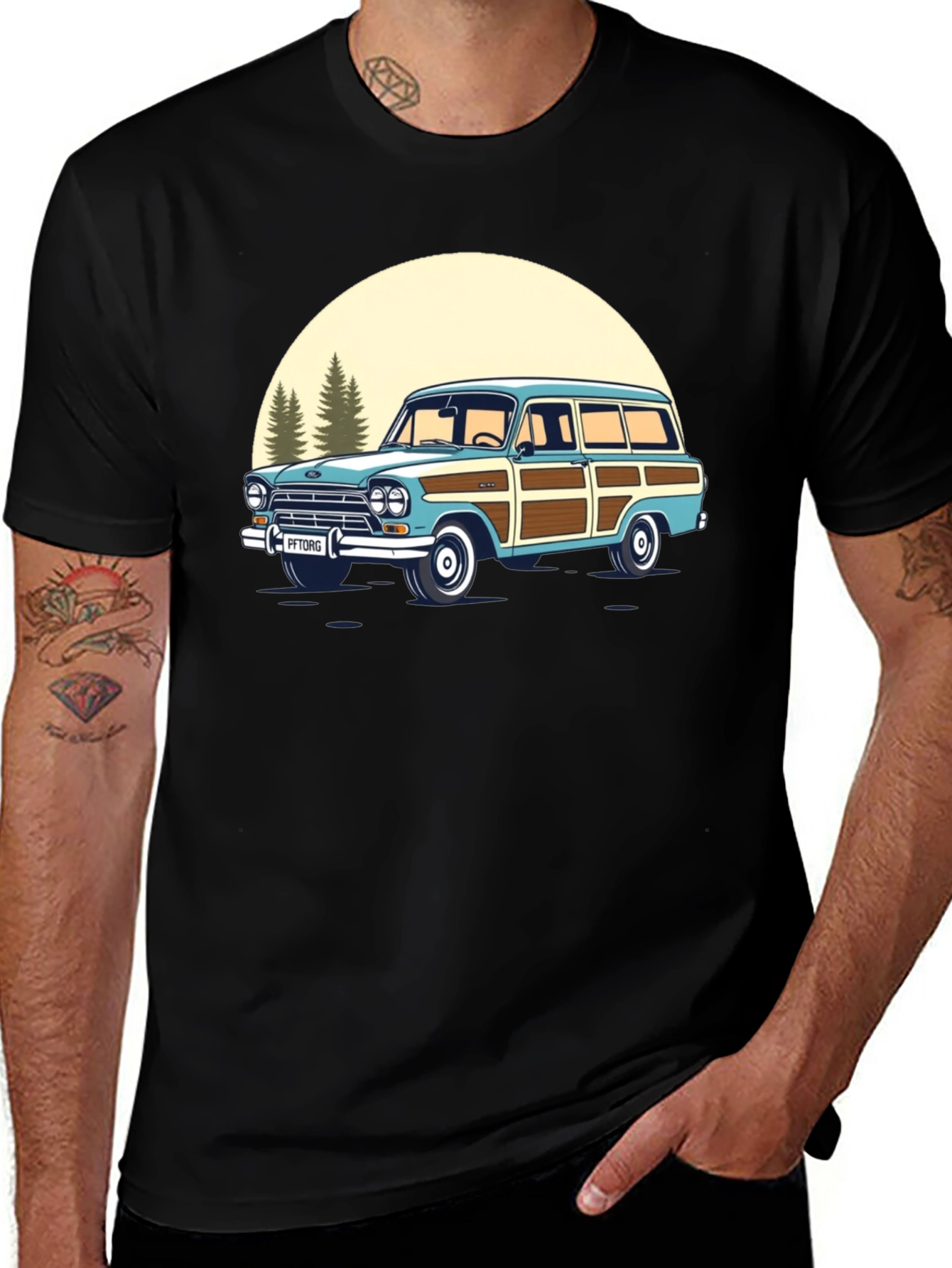 Classic Car Graphic Tee - Mens Black T-Shirt