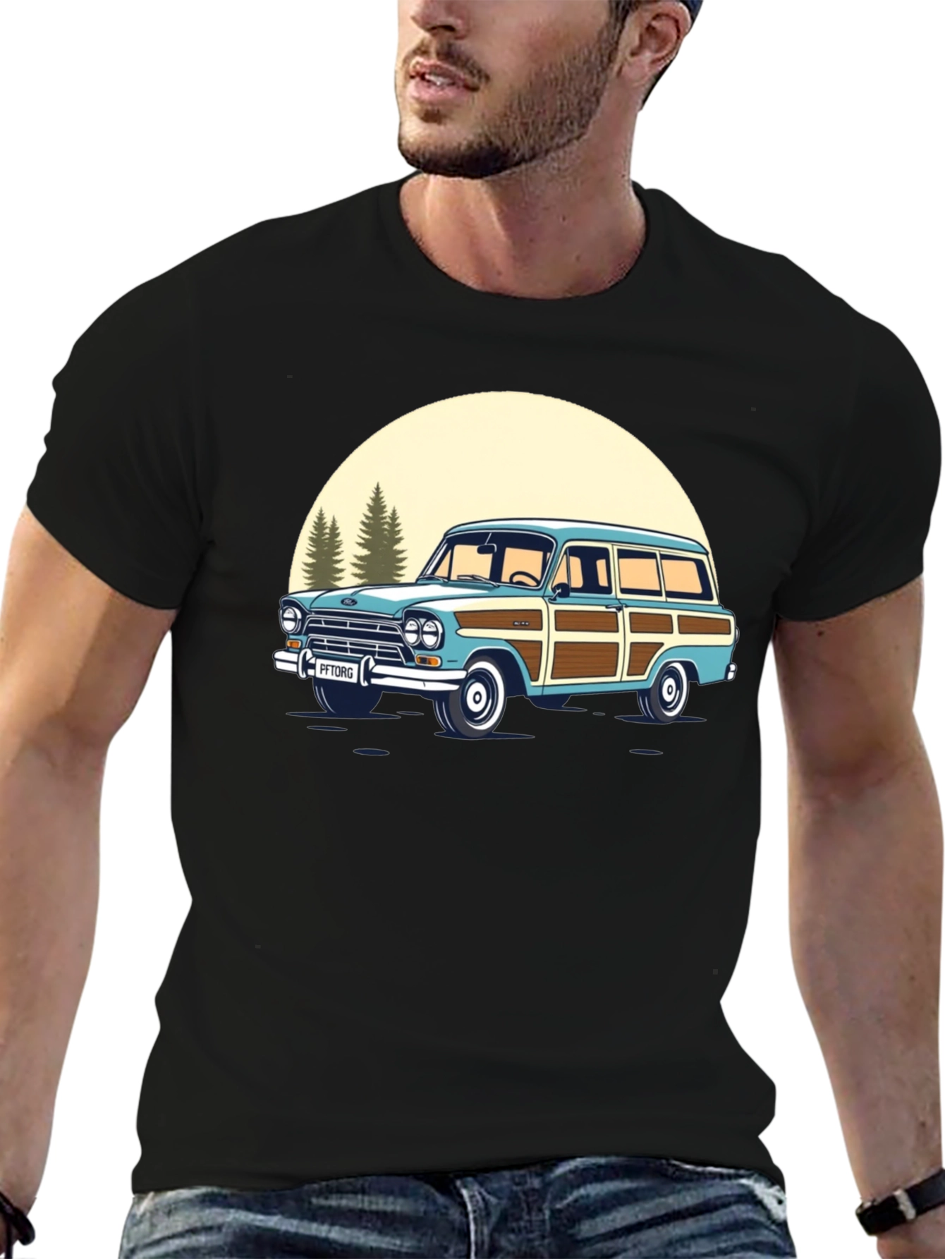Classic Car Graphic Tee - Mens Black T-Shirt