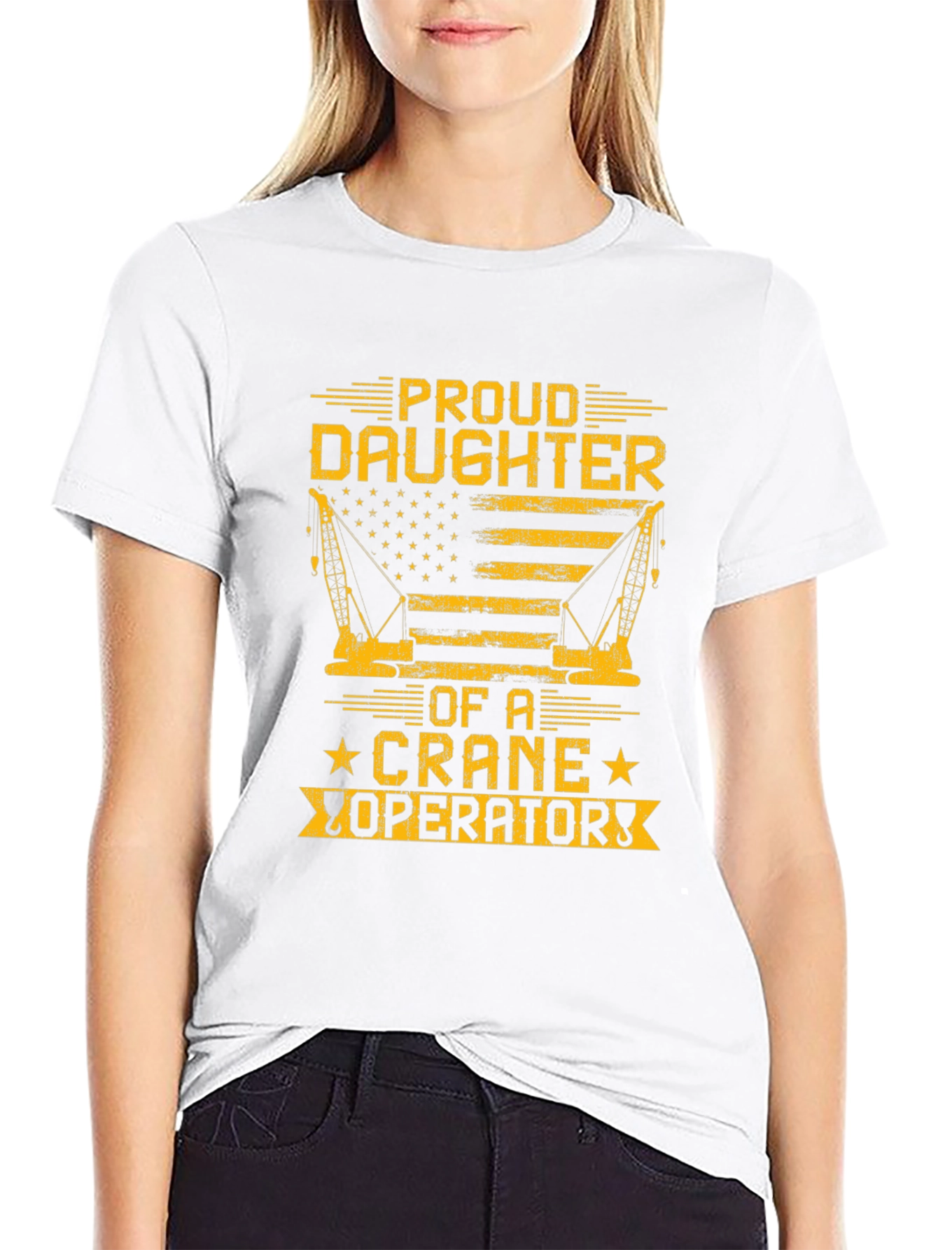 Proud Daughter Crane Operator Graphic T-Shirt