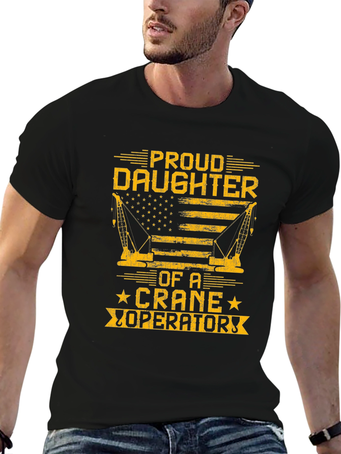 Proud Daughter Crane Operator Graphic T-Shirt