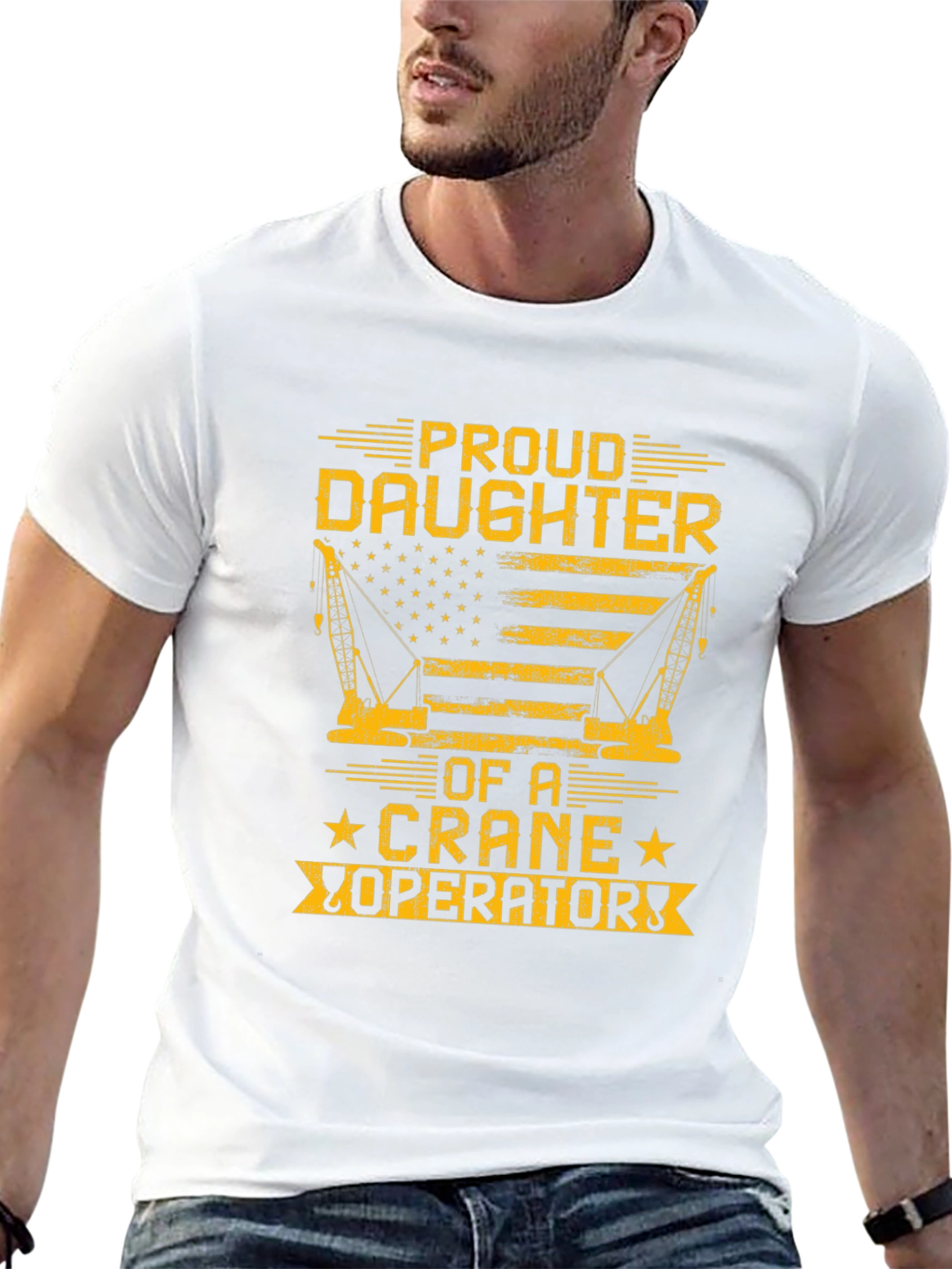 Proud Daughter Crane Operator Graphic T-Shirt