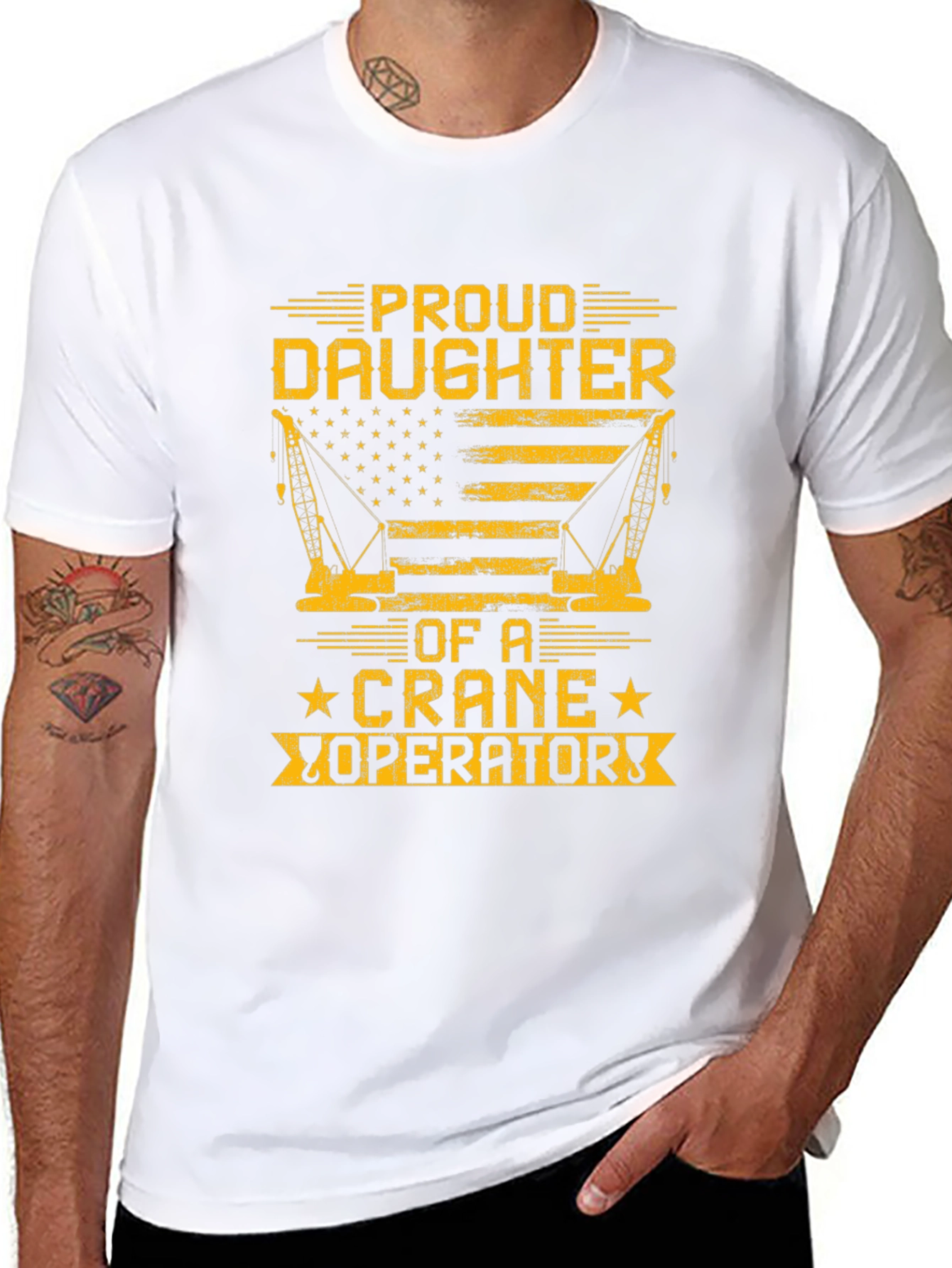 Proud Daughter Crane Operator Graphic T-Shirt