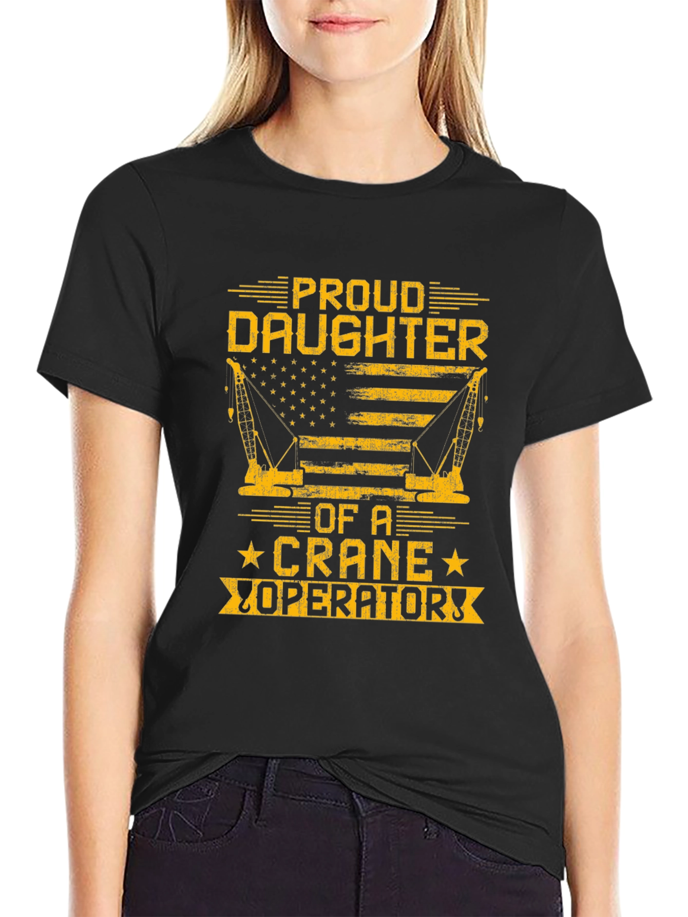 Proud Daughter Crane Operator Graphic T-Shirt