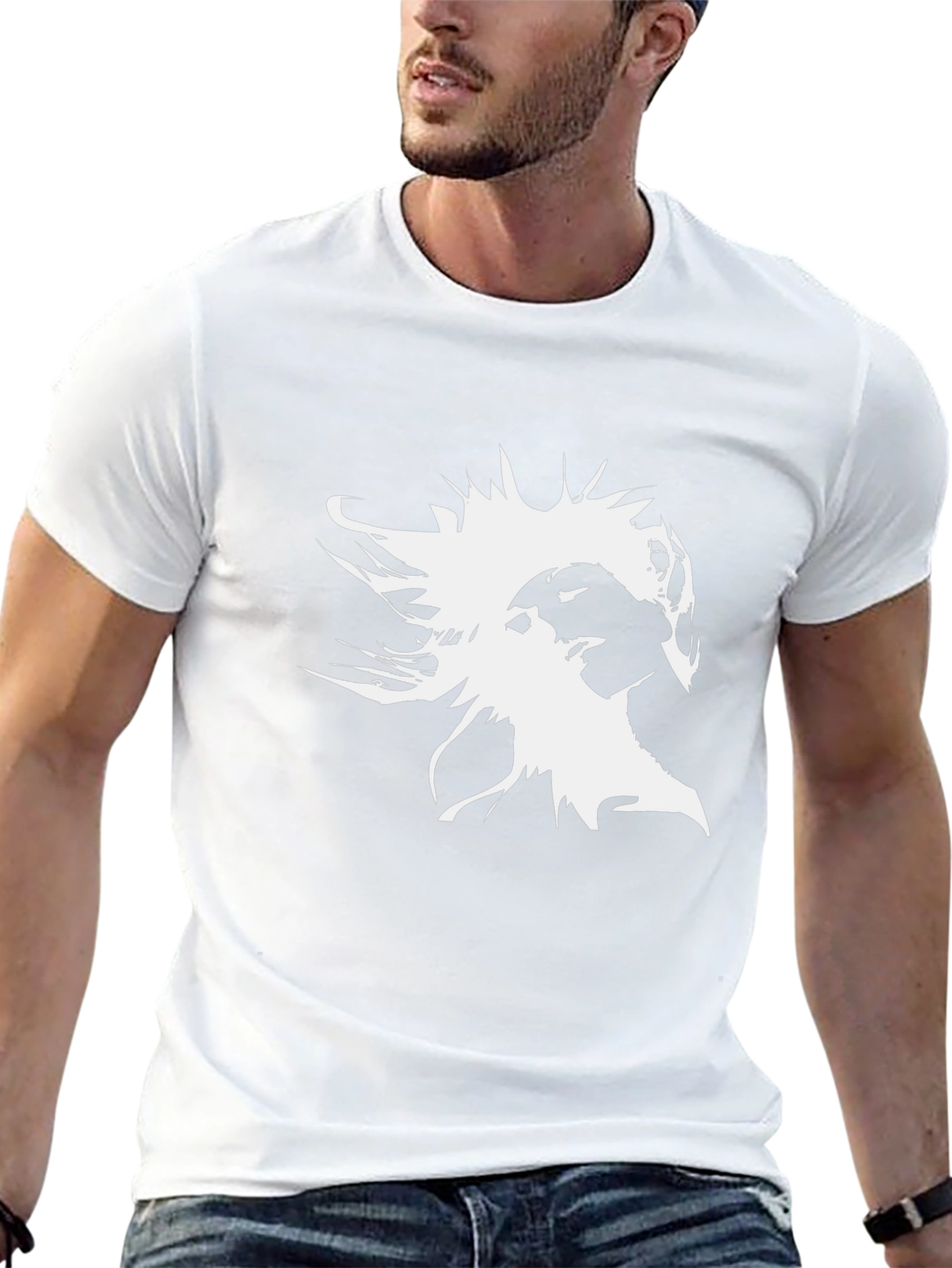Abstract Silhouette Graphic Black T-Shirt