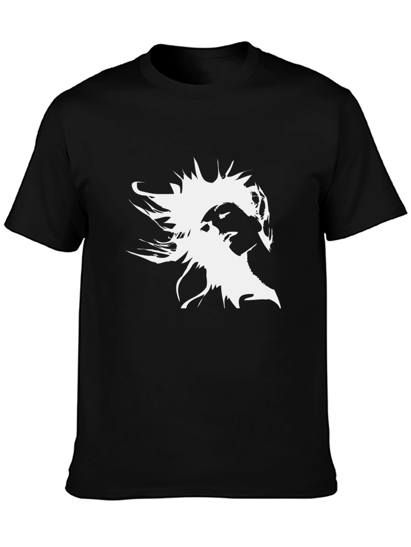 Abstract Silhouette Graphic Black T-Shirt