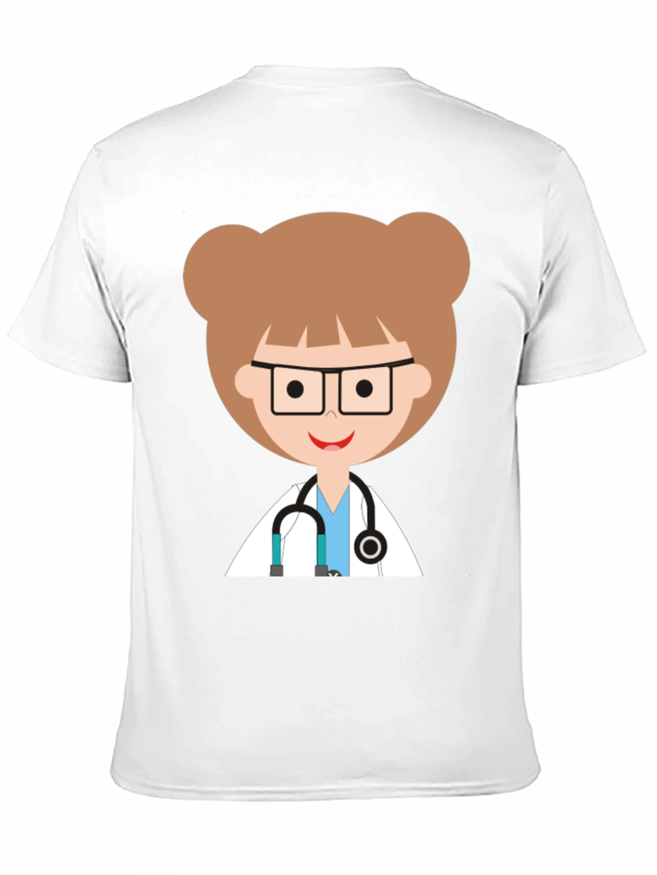 Doctor Cartoon Graphic Black T-Shirt