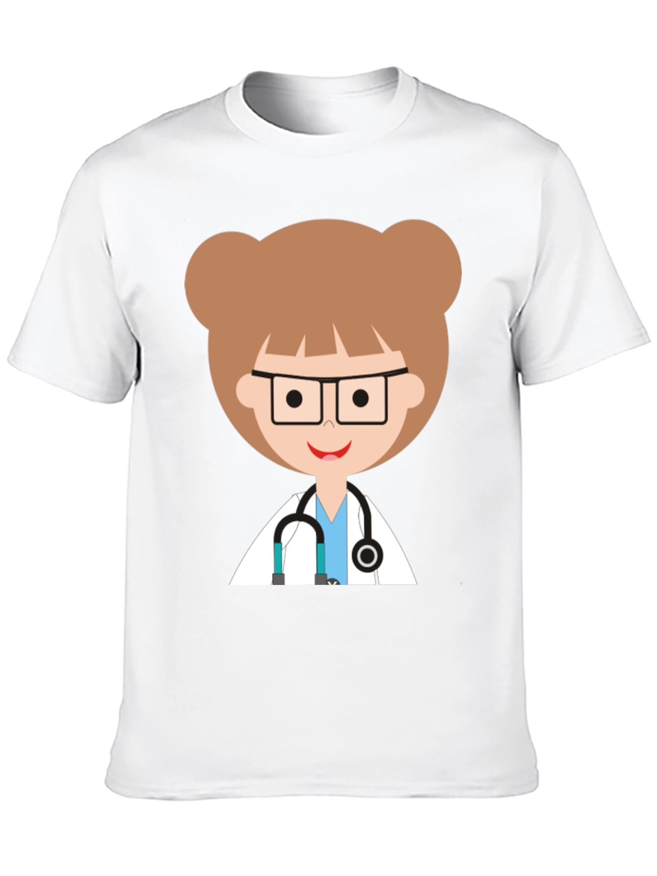 Doctor Cartoon Graphic Black T-Shirt