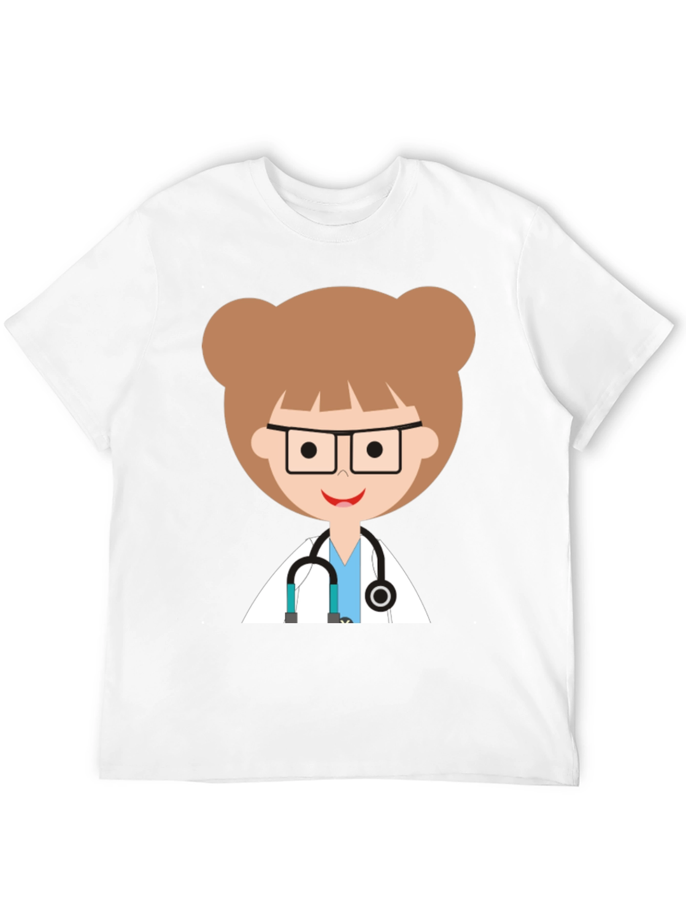 Doctor Cartoon Graphic Black T-Shirt