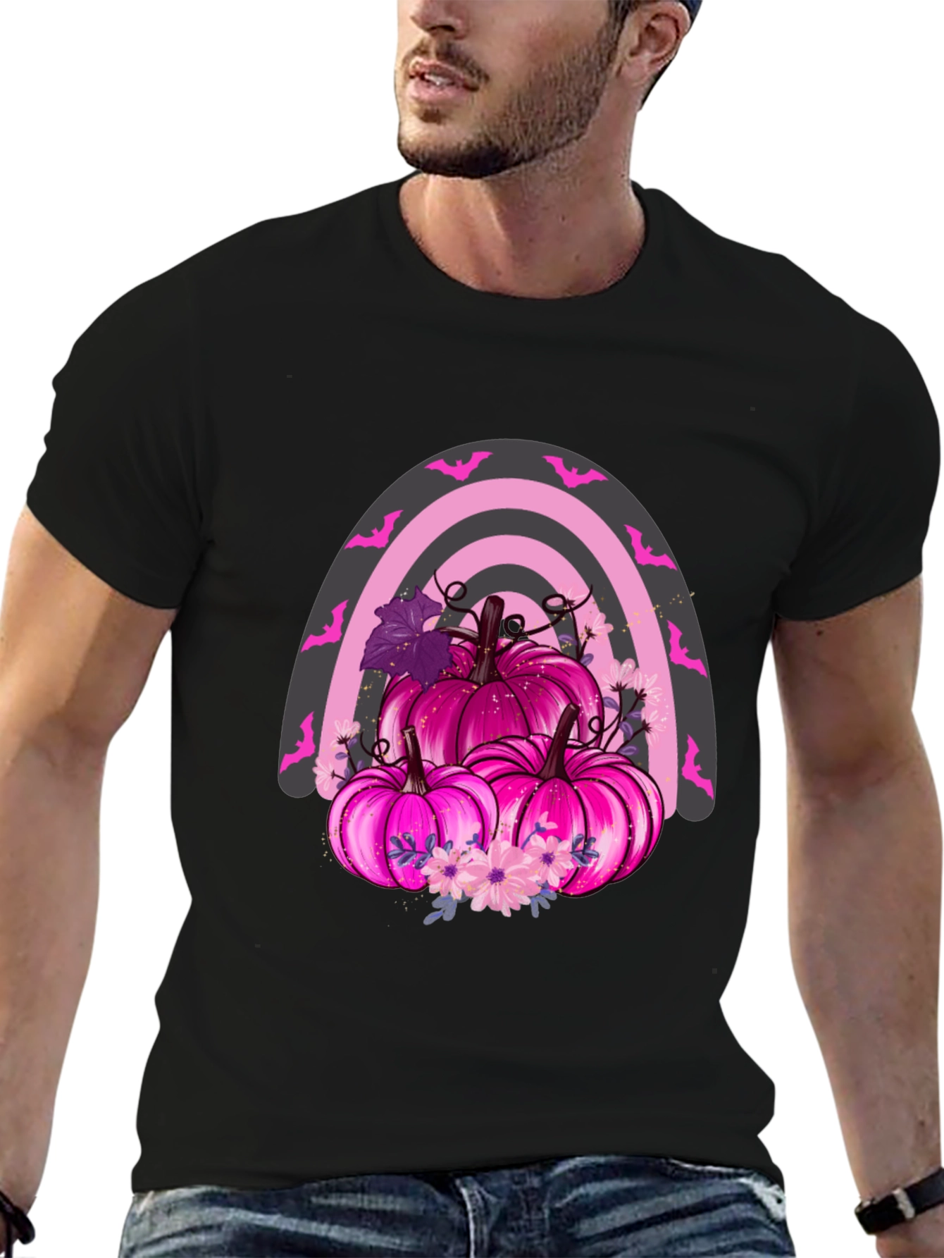 Pink Pumpkin Rainbow T-Shirt