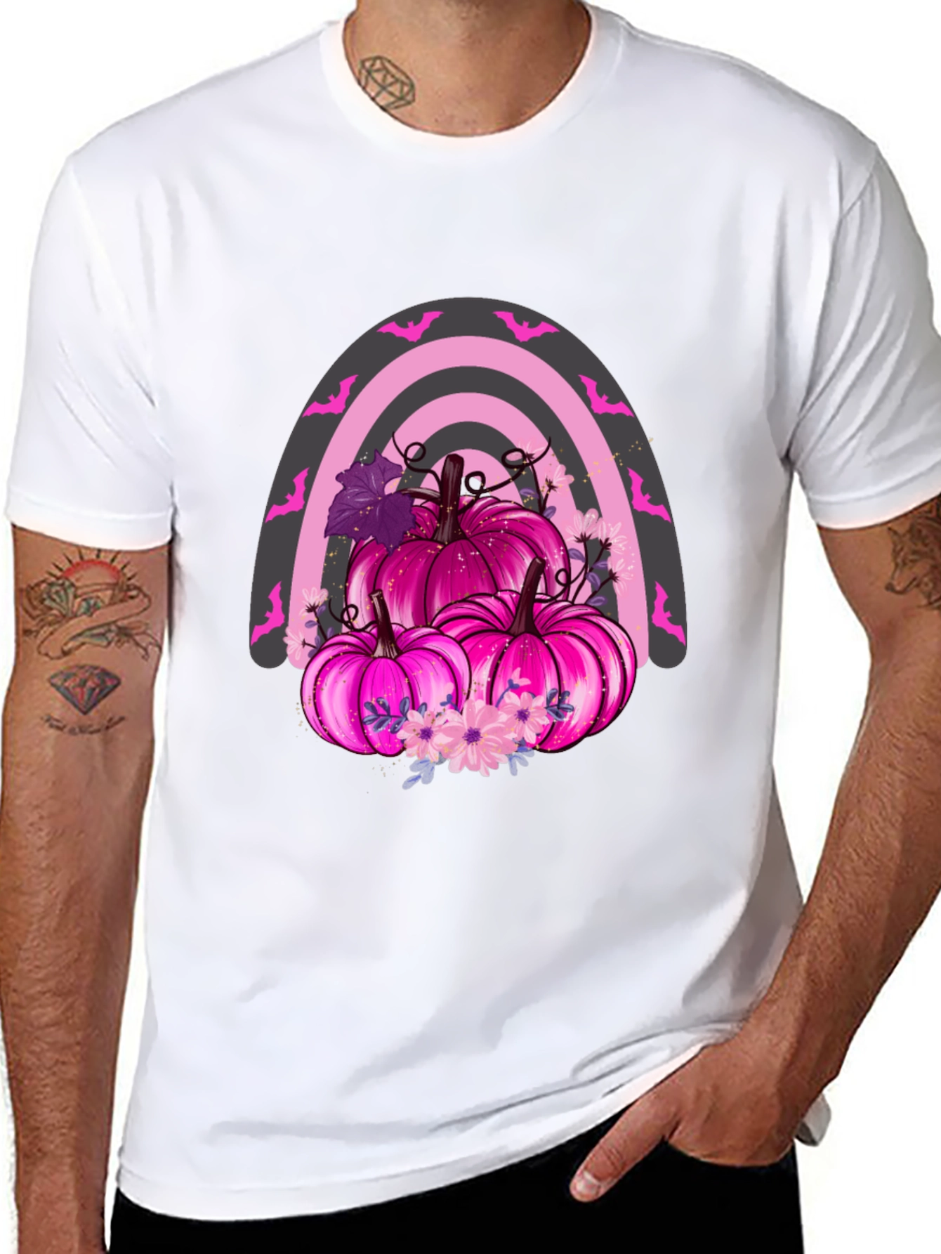 Pink Pumpkin Rainbow T-Shirt