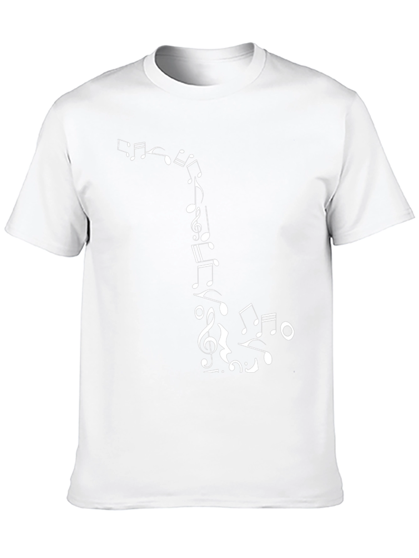 Musical Notes Graphic Print Black T-Shirt