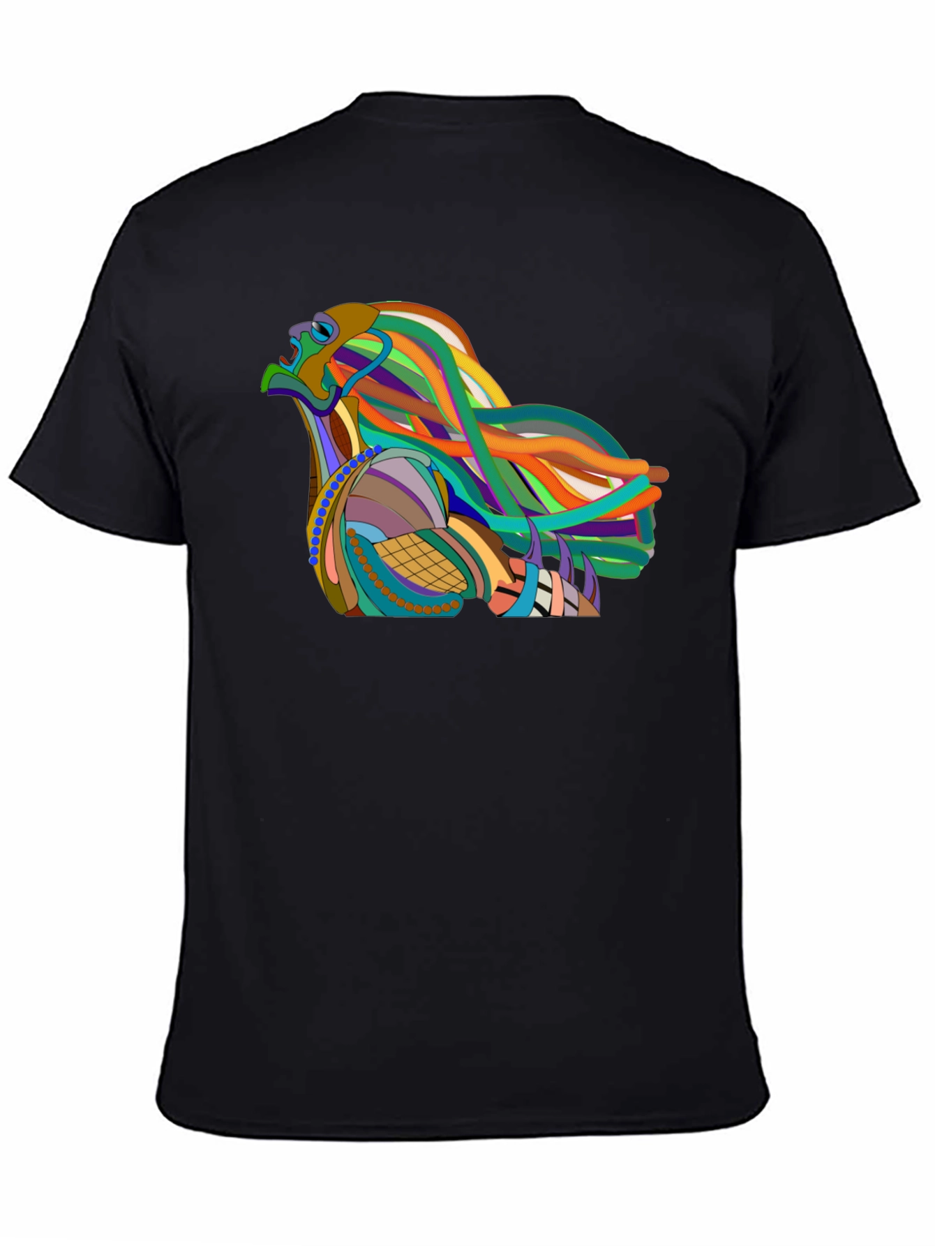 Abstract Eagle Graphic Black T-Shirt
