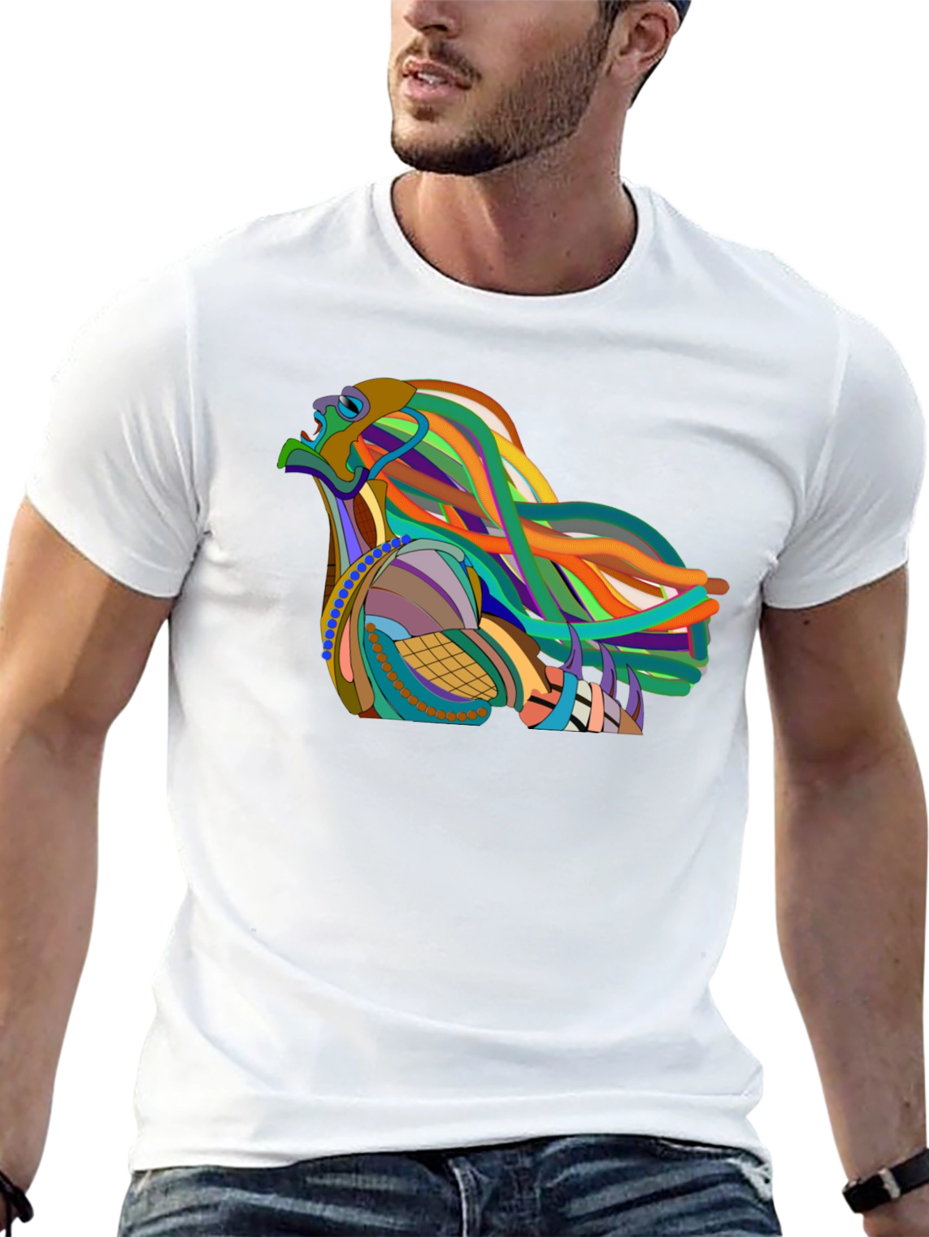 Abstract Eagle Graphic Black T-Shirt