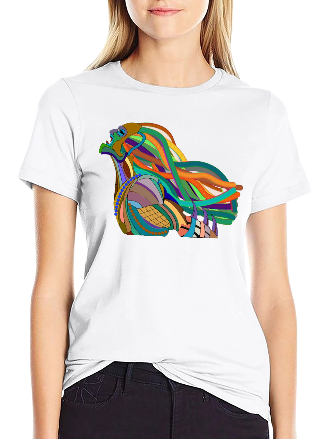 Abstract Eagle Graphic Black T-Shirt