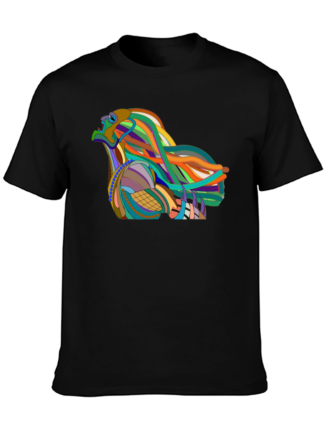 Abstract Eagle Graphic Black T-Shirt