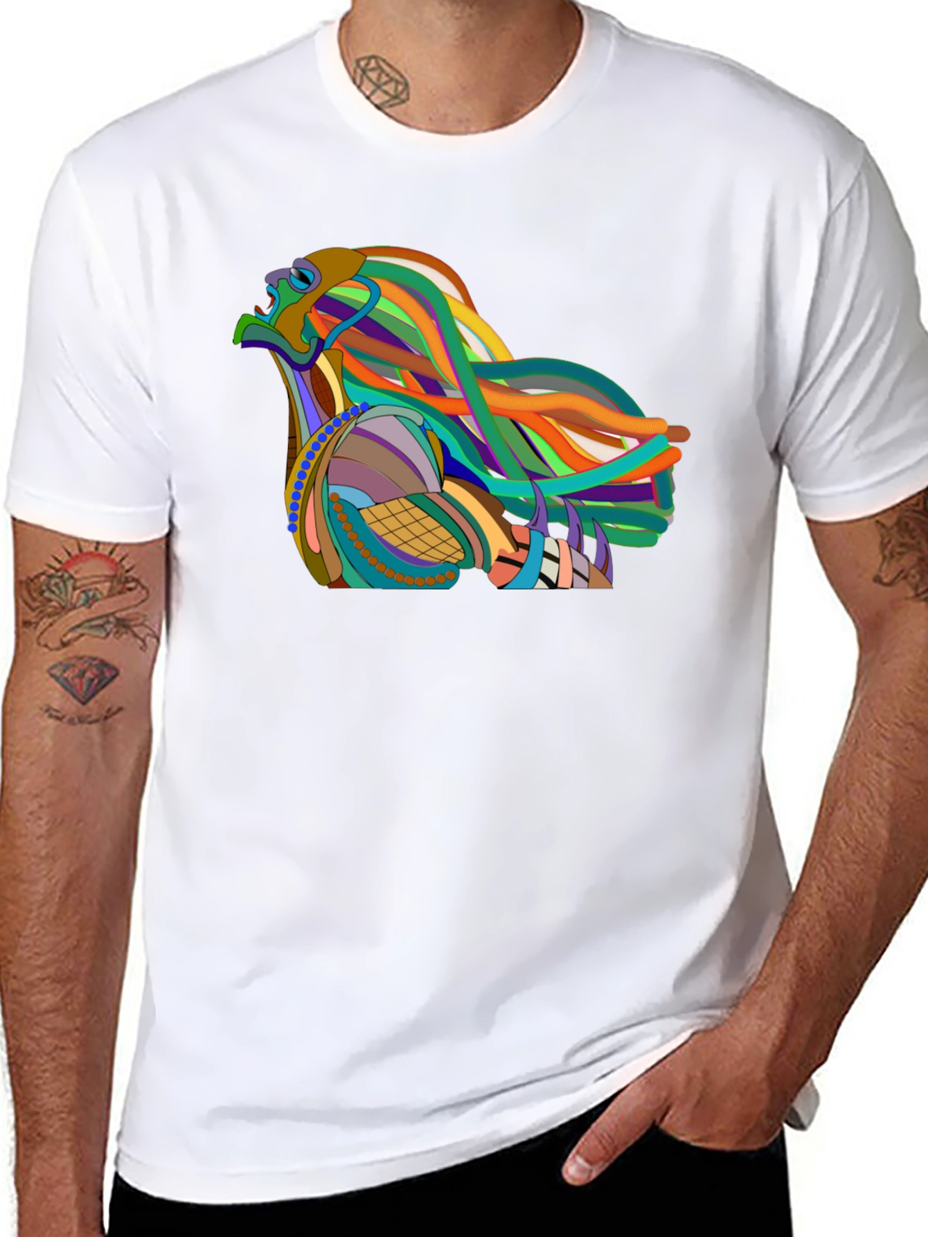 Abstract Eagle Graphic Black T-Shirt