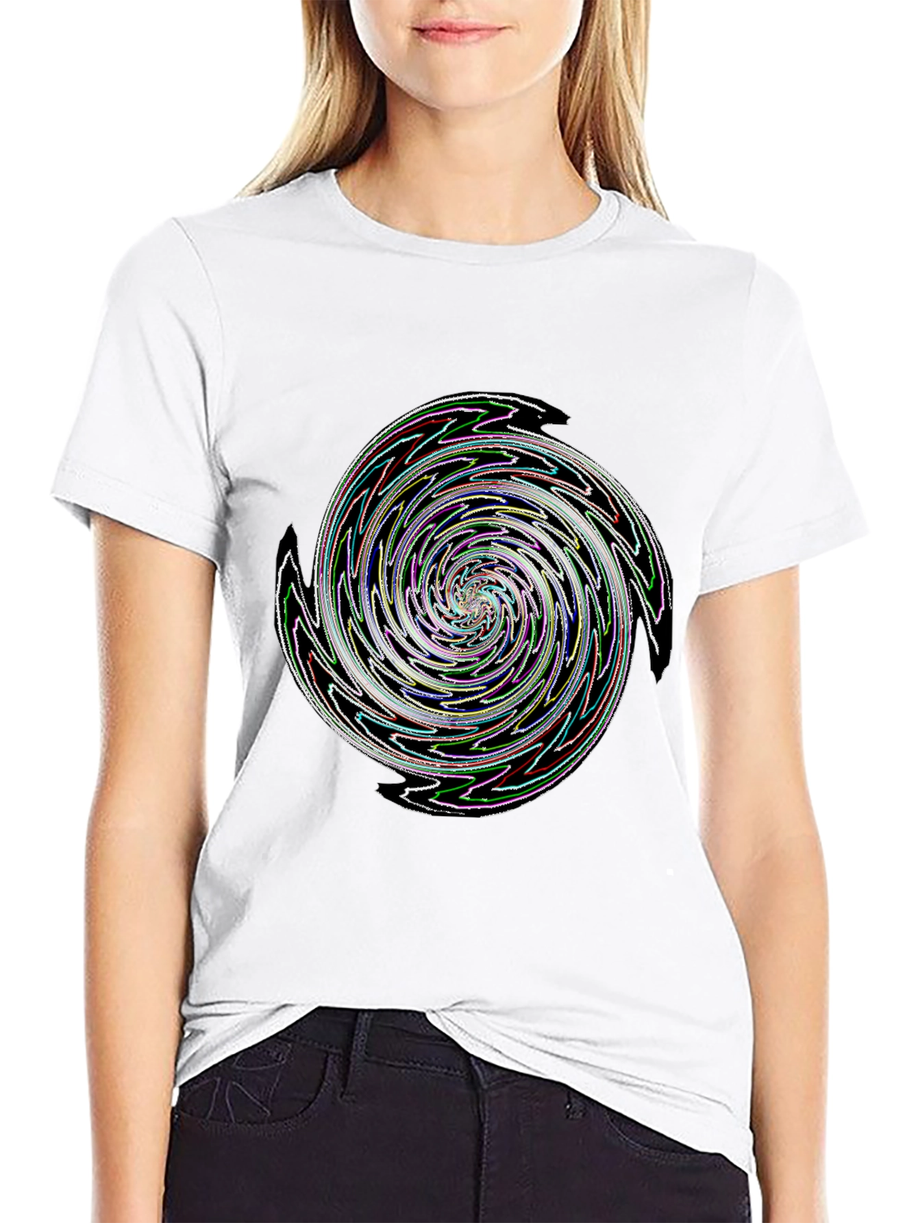 Swirl Graphic Black T-Shirt
