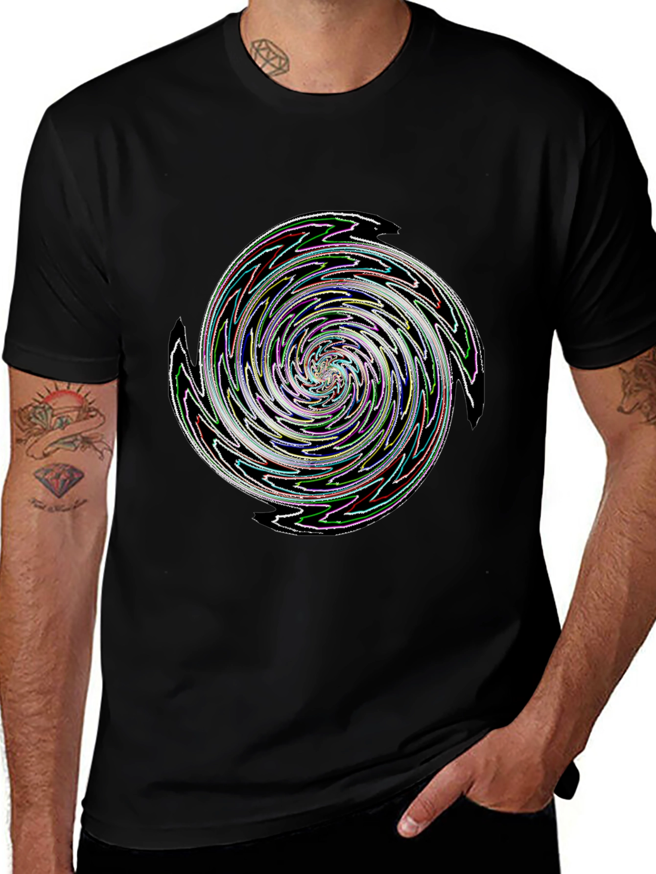 Swirl Graphic Black T-Shirt