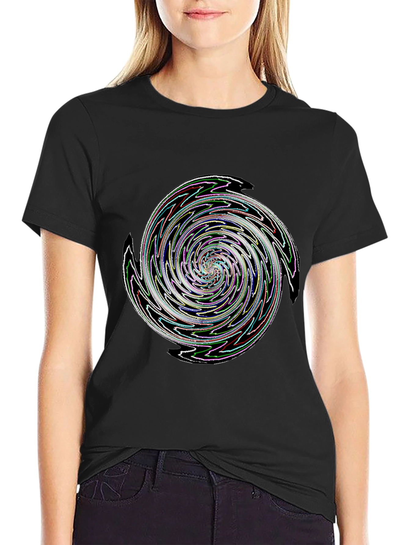 Swirl Graphic Black T-Shirt