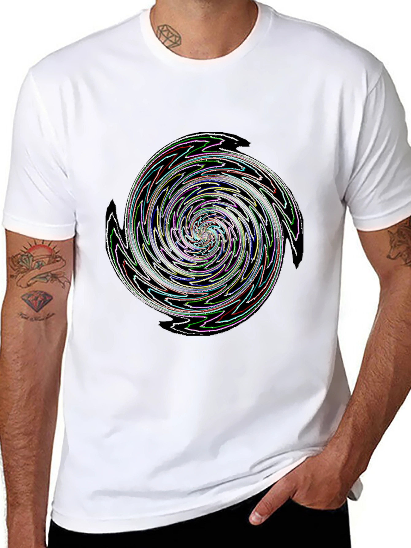 Swirl Graphic Black T-Shirt