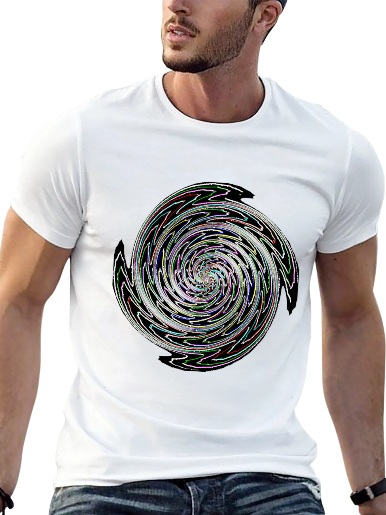 Swirl Graphic Black T-Shirt