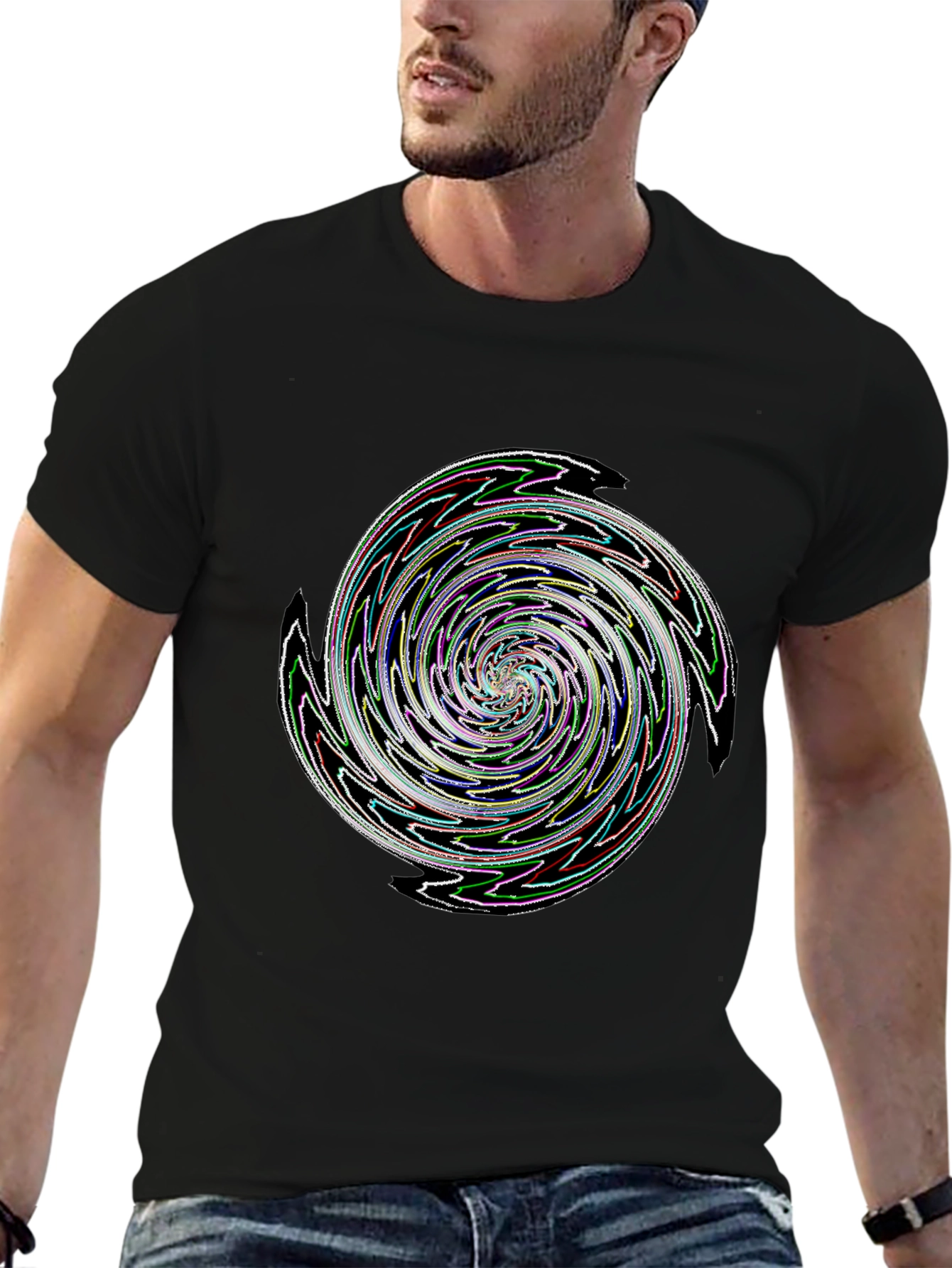 Swirl Graphic Black T-Shirt