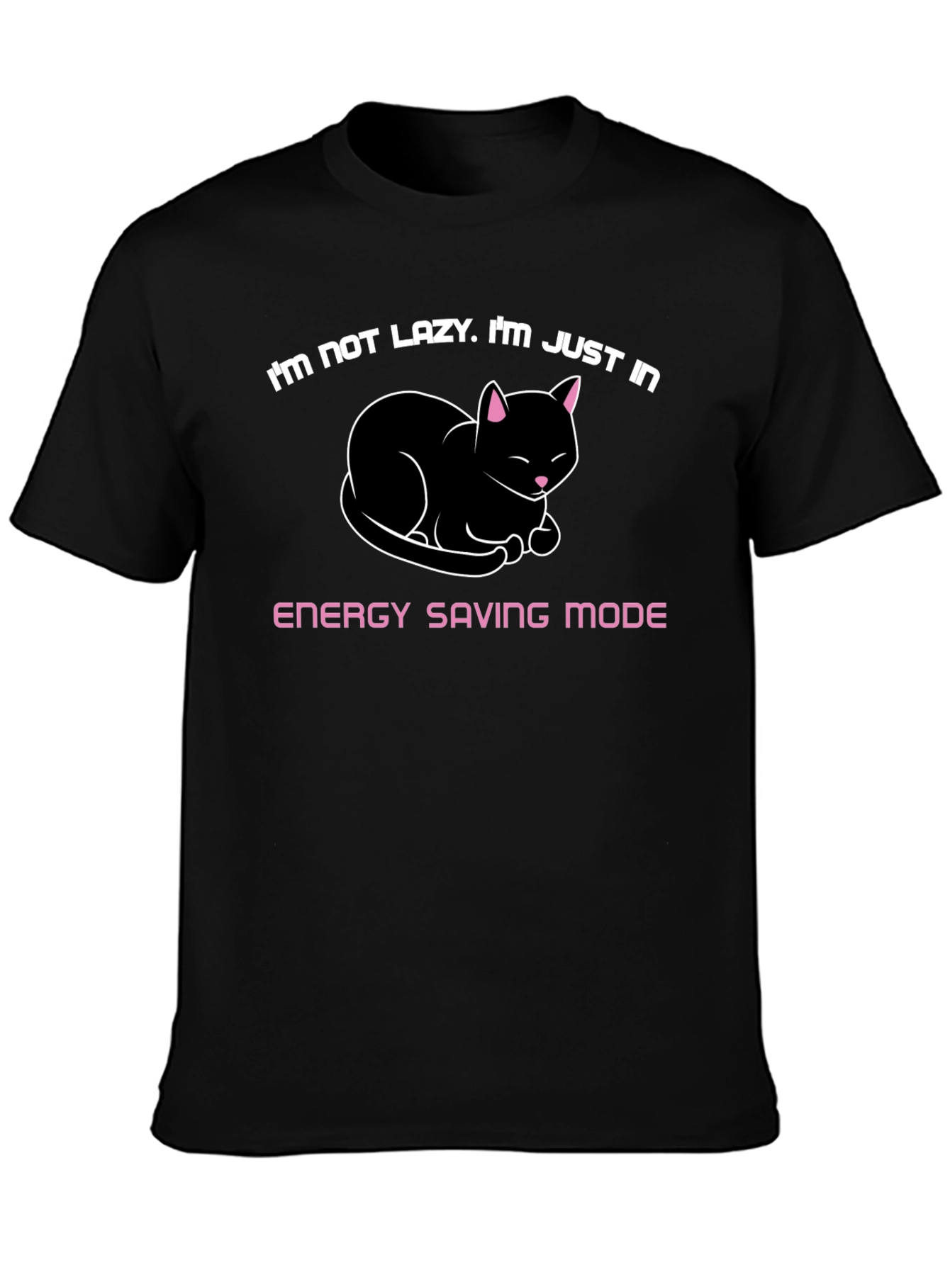 Energy Saving Mode Cat Graphic Tee
