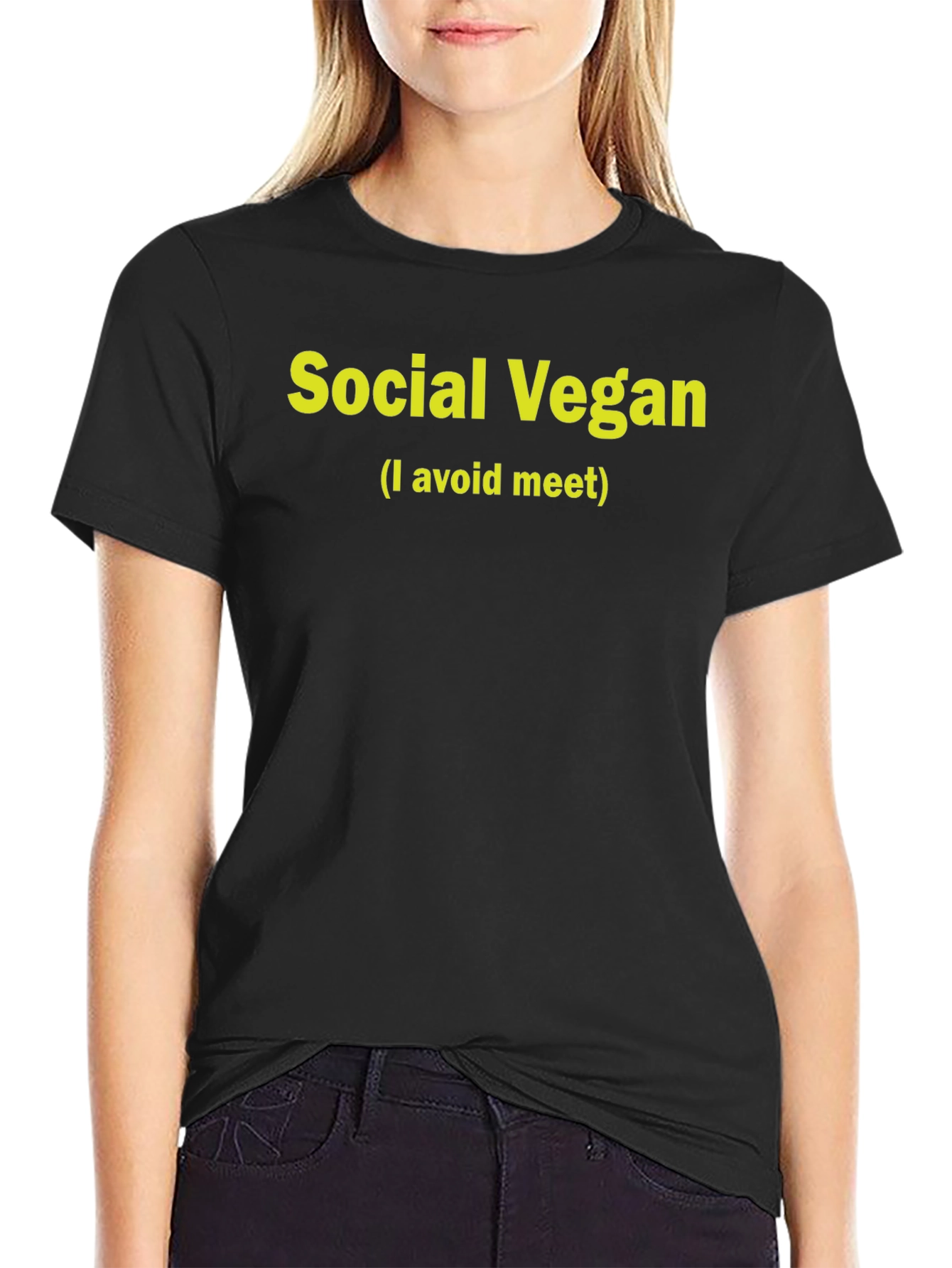 Social Vegan T-Shirt - I Avoid Meat Slogan