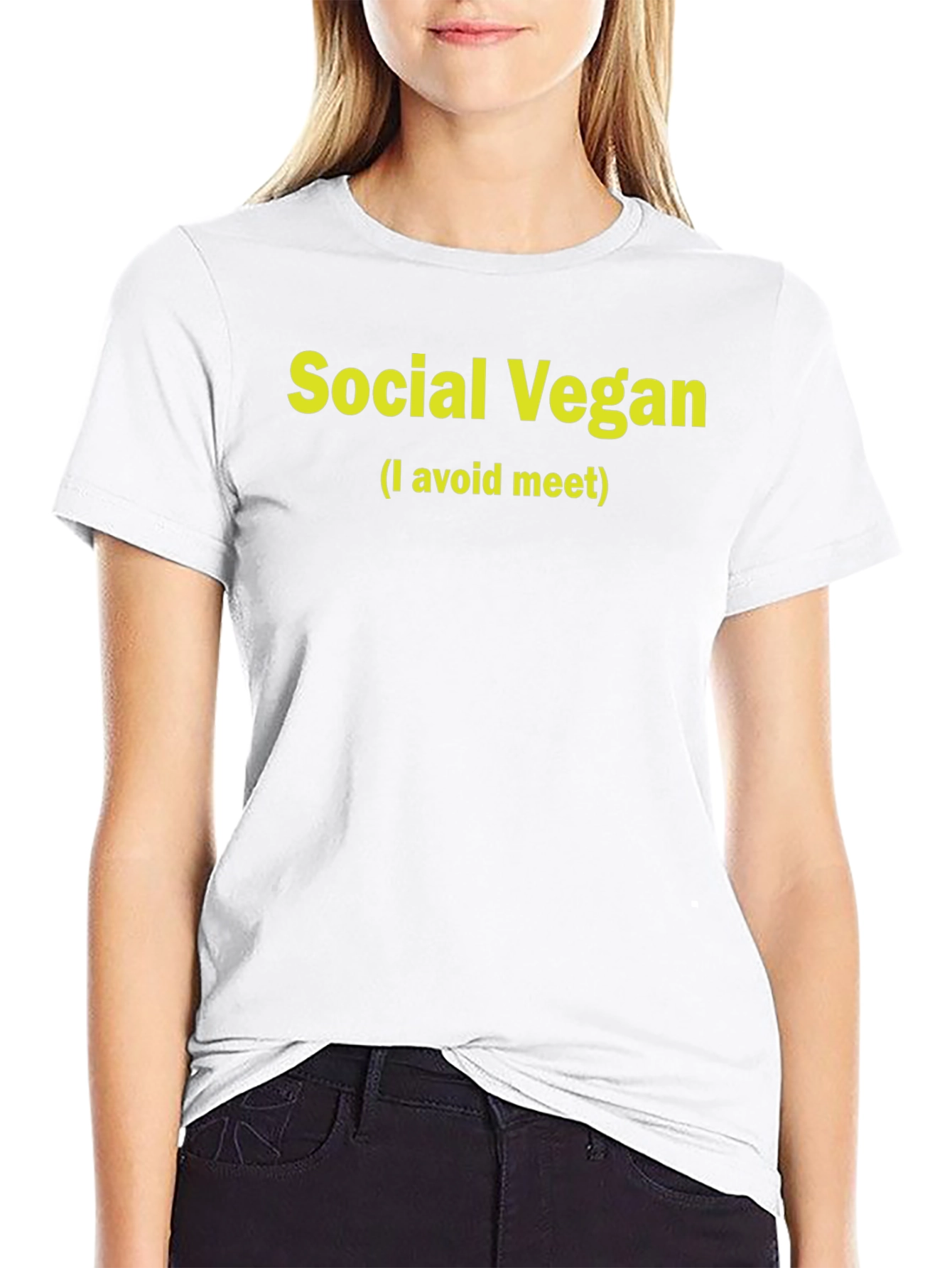 Social Vegan T-Shirt - I Avoid Meat Slogan